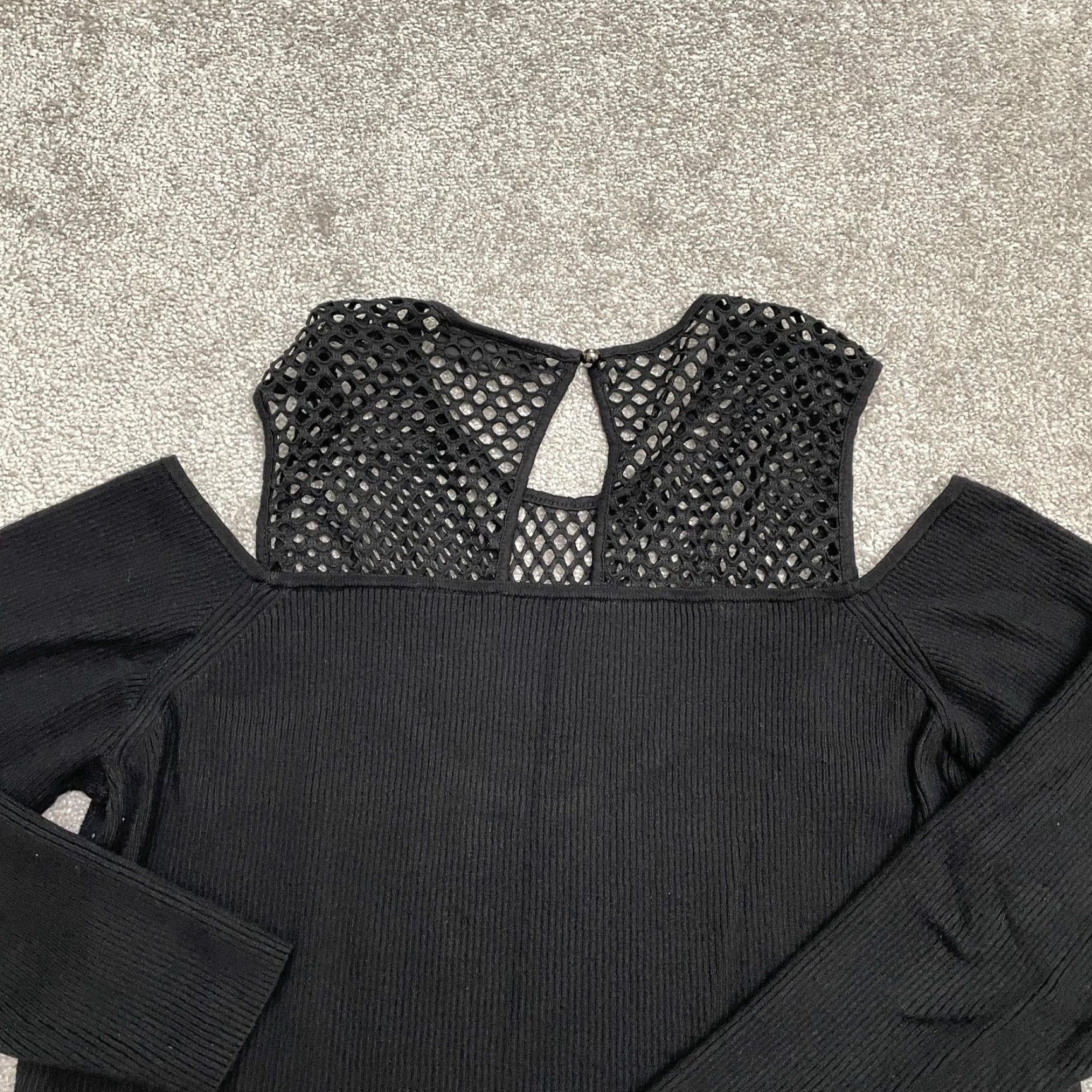 Vintage Lane Bryant Women's Sweater 18/20 Black Plus Size Knit Cold Shoulder Pullover Long Sleeve Solid Size XXL / US 16-18 / IT 52-54 - 4 Thumbnail