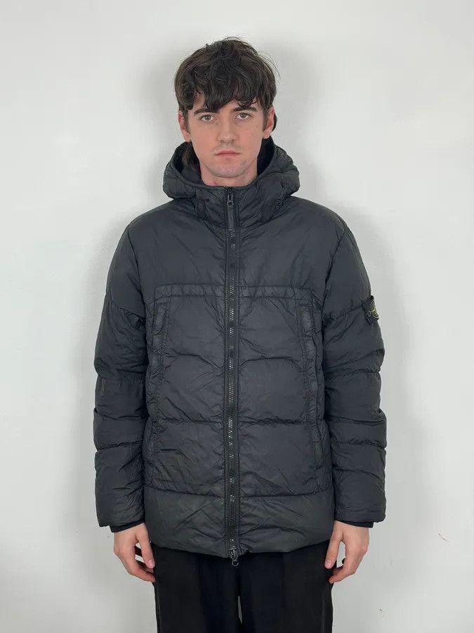 Stone Island AW2017 Stone Island Black Dyed Crinkle Reps Black Hooded Puffer Jacket Size US L / EU 52-54 / 3 - 2 Thumbnail