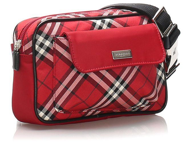 Burberry Authentic Burberry Red Plaid Canvas Belt Bag Size ONE SIZE - 2 Thumbnail
