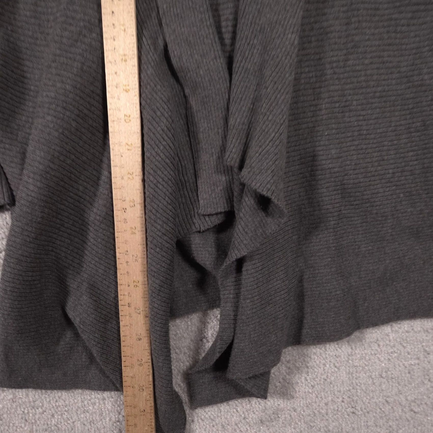Vintage St. John's Bay Cardigan Sweater Womens Medium Gray Open Drape Front Knit Pockets Size M / US 6-8 / IT 42-44 - 6 Thumbnail