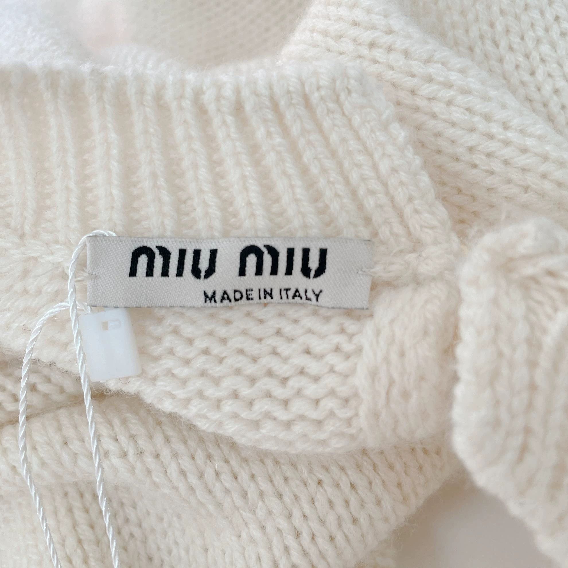 Miu Miu MIU MIU Off-White Knit Top 40 98 New Size S / US 4 / IT 40 - 7 Thumbnail