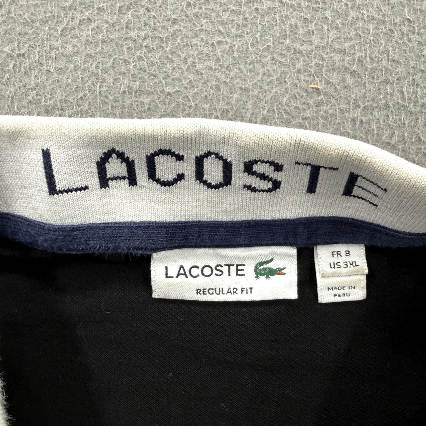 Lacoste Lacoste Polo Shirt Mens 3XL Black Contrast Collar Cotton Croc Logo Casual Size US XXL / EU 58 / 5 - 3 Thumbnail