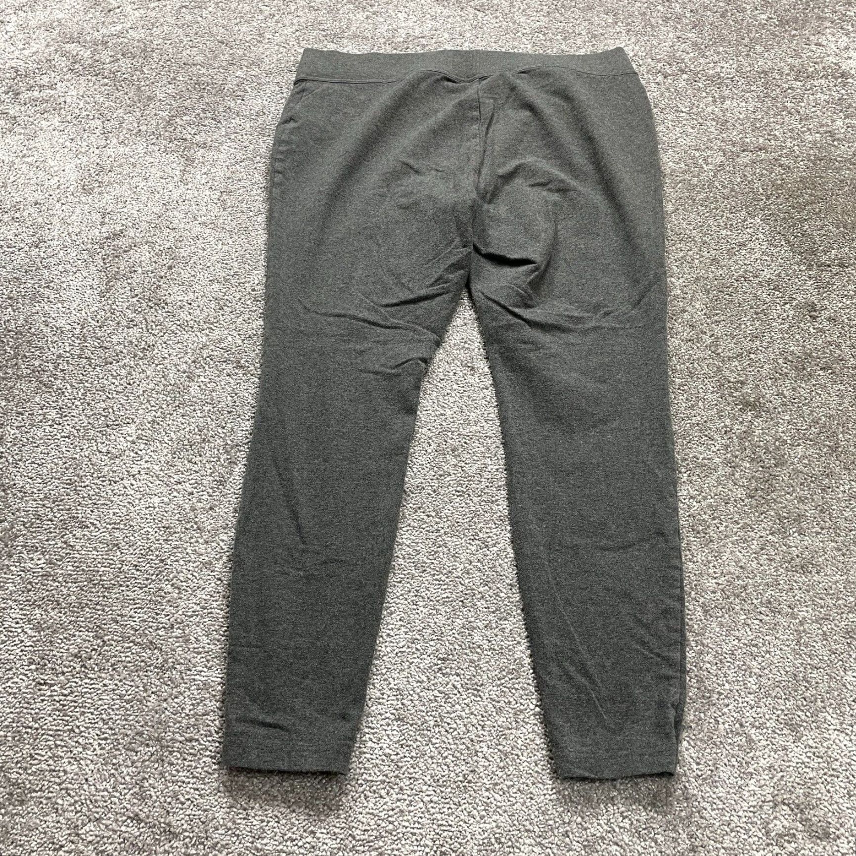 Lands' End Lands' End Compression Leggings Womens Large Grey Solid Stretch Athletic 36x27 Size 36" / US 14 / IT 50 - 2 Thumbnail