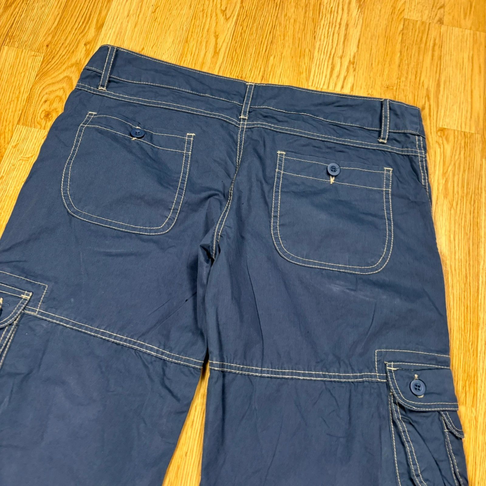 Japanese Brand Denim Co Blue Cargo Pants Size US 34 / EU 50 - 7 Thumbnail