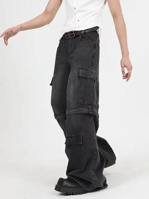 VIBE Retro heavy industry large pocket patchwork work jeans Size US 32 / EU 48 - 3 Thumbnail