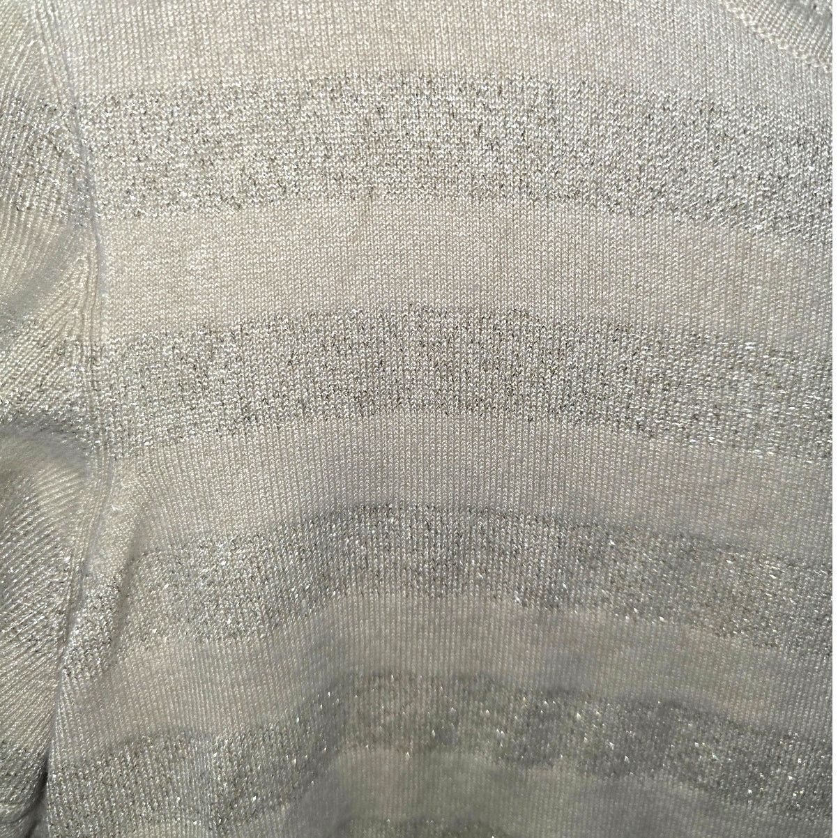 Other Express Gold Metallic Striped Short Sleeve Sweater - L Size L / US 10 / IT 46 - 3 Thumbnail