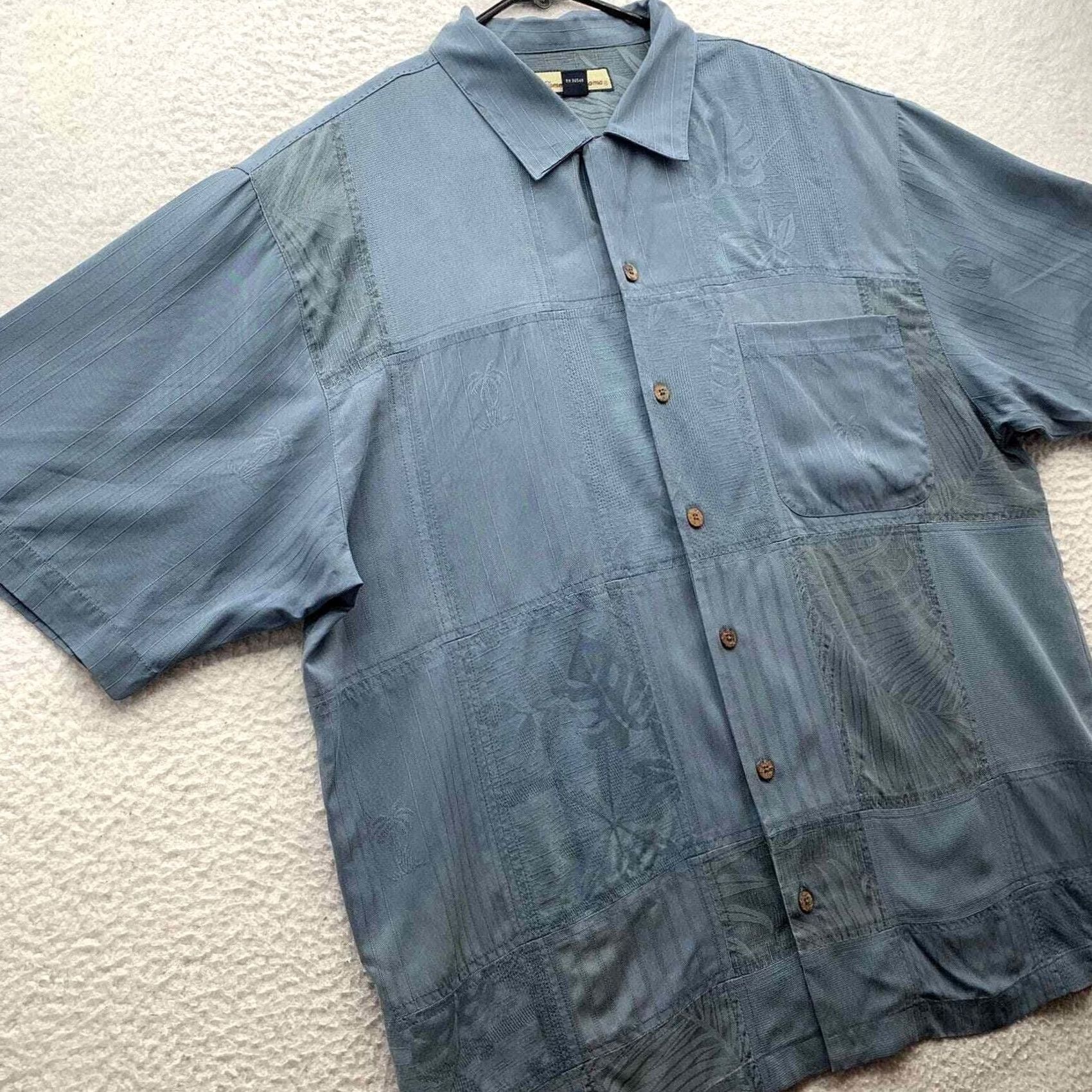 Tommy Bahama Tommy Bahama Shirt Mens Large L Blue Hawaiian Silk Dad Size US L / EU 52-54 / 3 - 3 Thumbnail