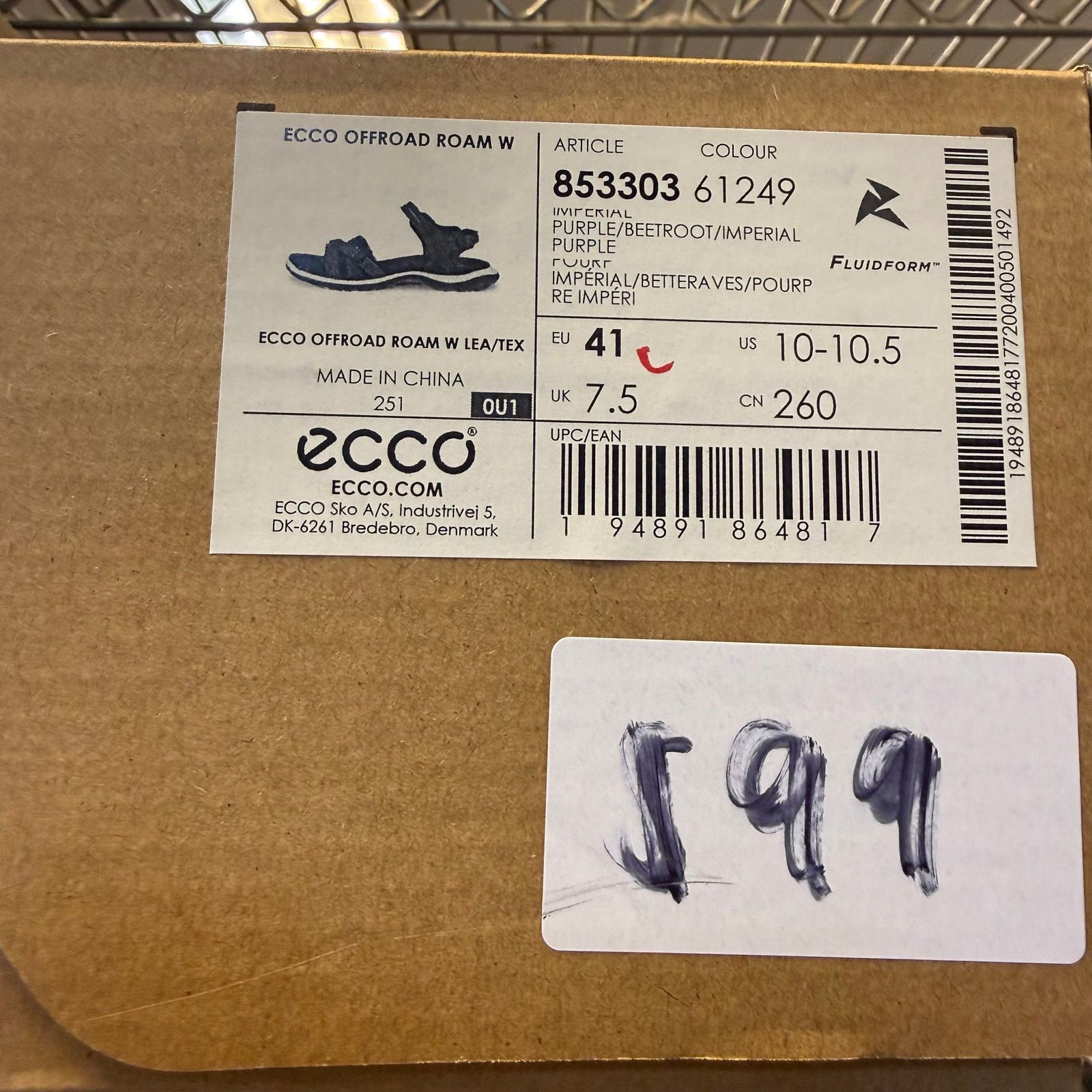 Ecco ECCO WOMEN'S 41 OFFROAD ROAM NUBUCK OUTDOOR SANDAL PURPLE Size US 10 / IT 40 - 7 Thumbnail