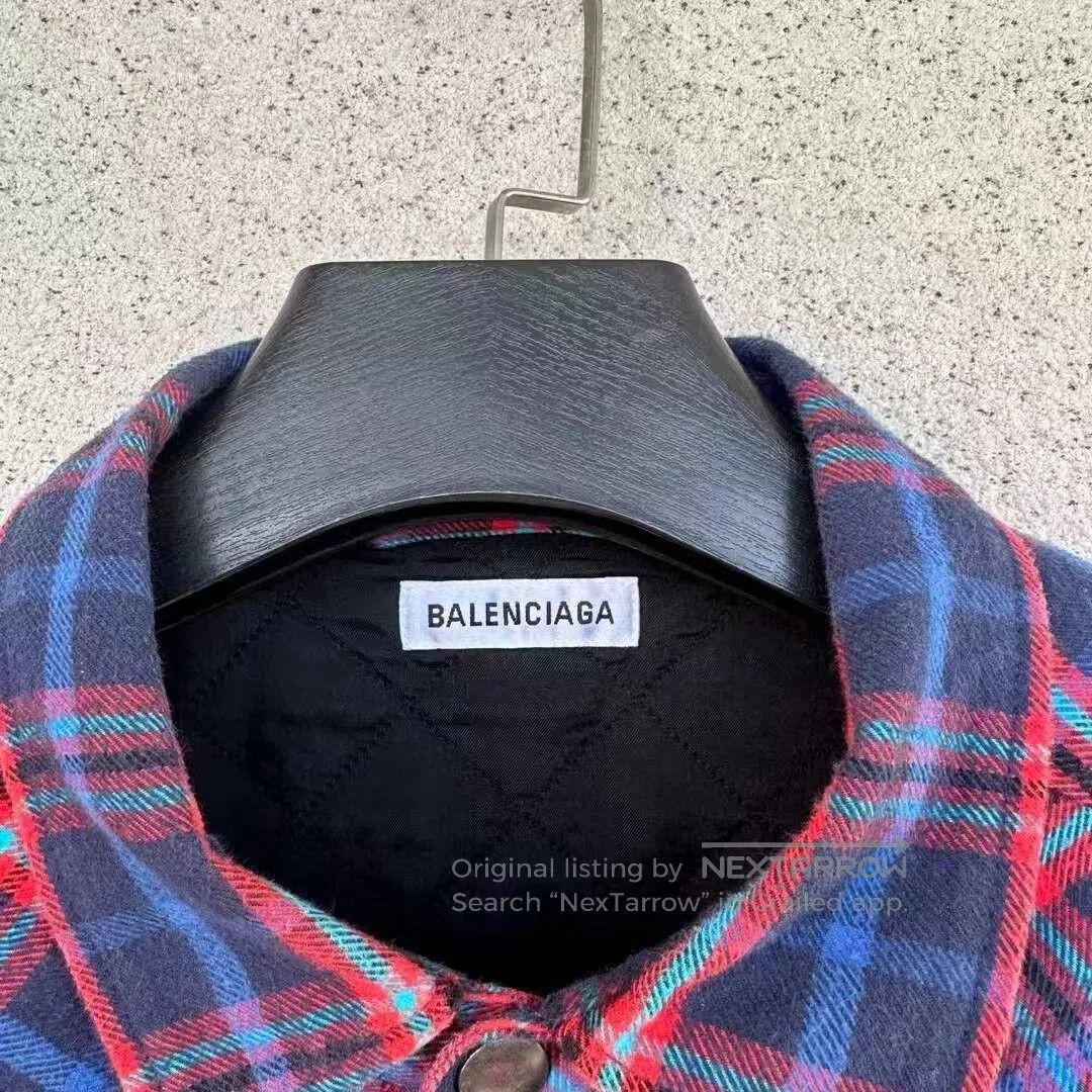 Balenciaga Balenciaga Oversized Plaid Cotton Jacket. Size XS / US 0-2 / IT 36-38 - 3 Thumbnail