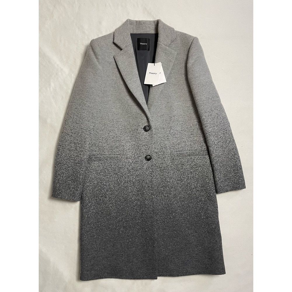Theory NWT New $645 Theory Mid Grey Multi Calden Wool Coat Size S Size S / US 4 / IT 40 - 5 Thumbnail