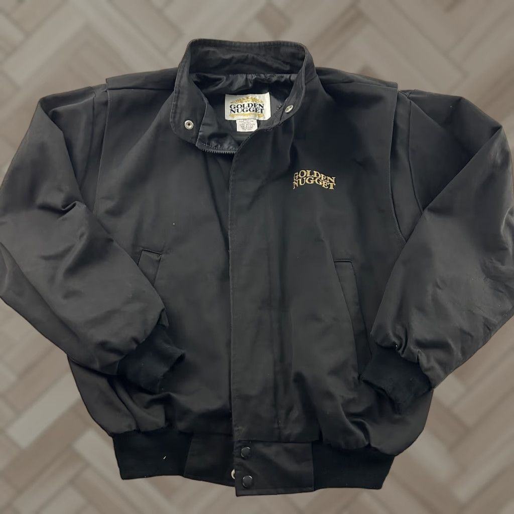 Vintage VINTAGE Golden Nugget Jacket Men's M Black Full Zip Cotton Size US M / EU 48-50 / 2 - 1 Thumbnail
