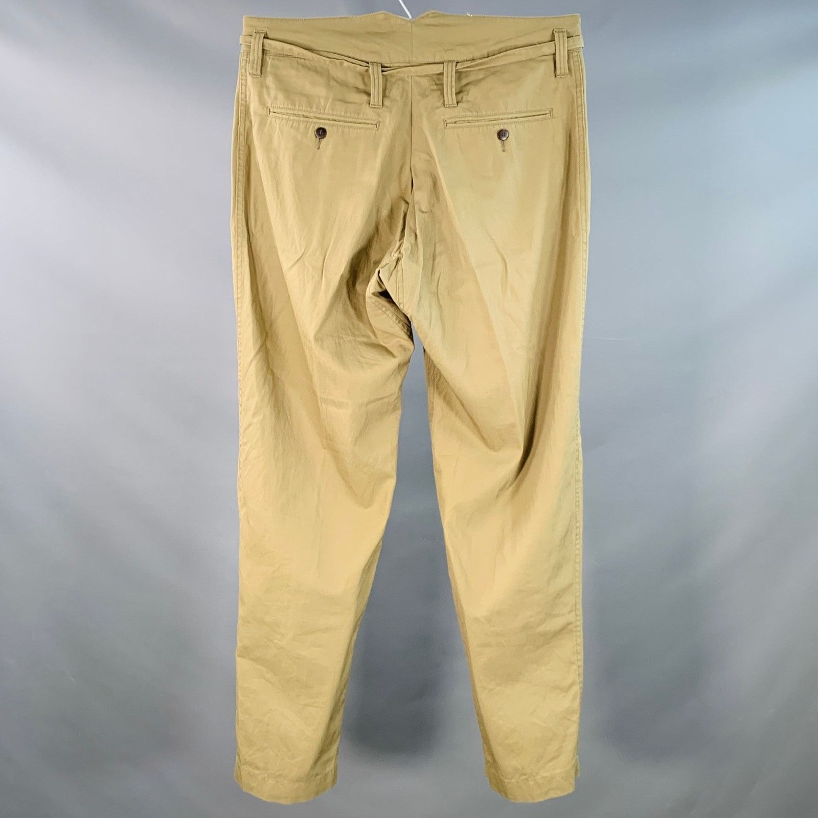 Visvim Hakama Olive Green Cotton Pleated Button Fly Dress Pants Size US 34 / EU 50 - 2 Thumbnail