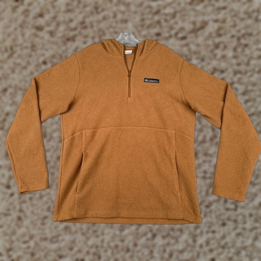Vintage Columbia Mens Sweater Pullover Hoodie 1/4 Zip Front Pocket Fleece Brown M Casual Outdoor Classic Size US M / EU 48-50 / 2 - 1 Thumbnail