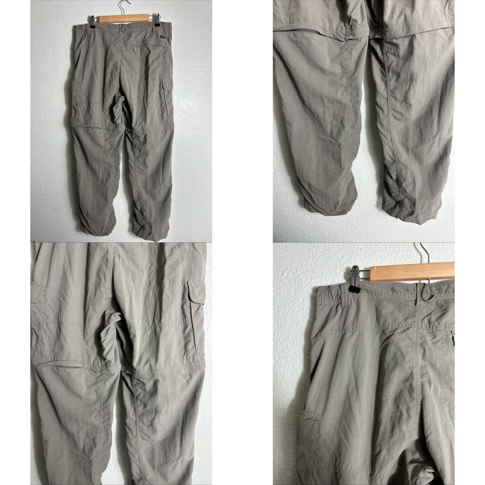 Olive Columbia GRT Convertible Cargo Pants Men's L Olive/Gray Nylon Quick Dry Pockets Ankle Zip Casual Travel Size US 33 - 8 Thumbnail