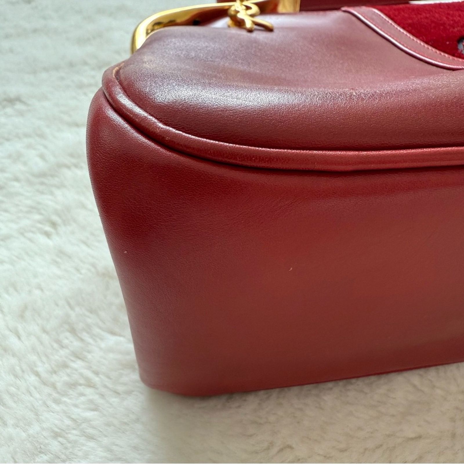 Roberta di Camerino Roberta di Camerino Leather Velvet Trimmed Handle Bag Size ONE SIZE - 7 Thumbnail