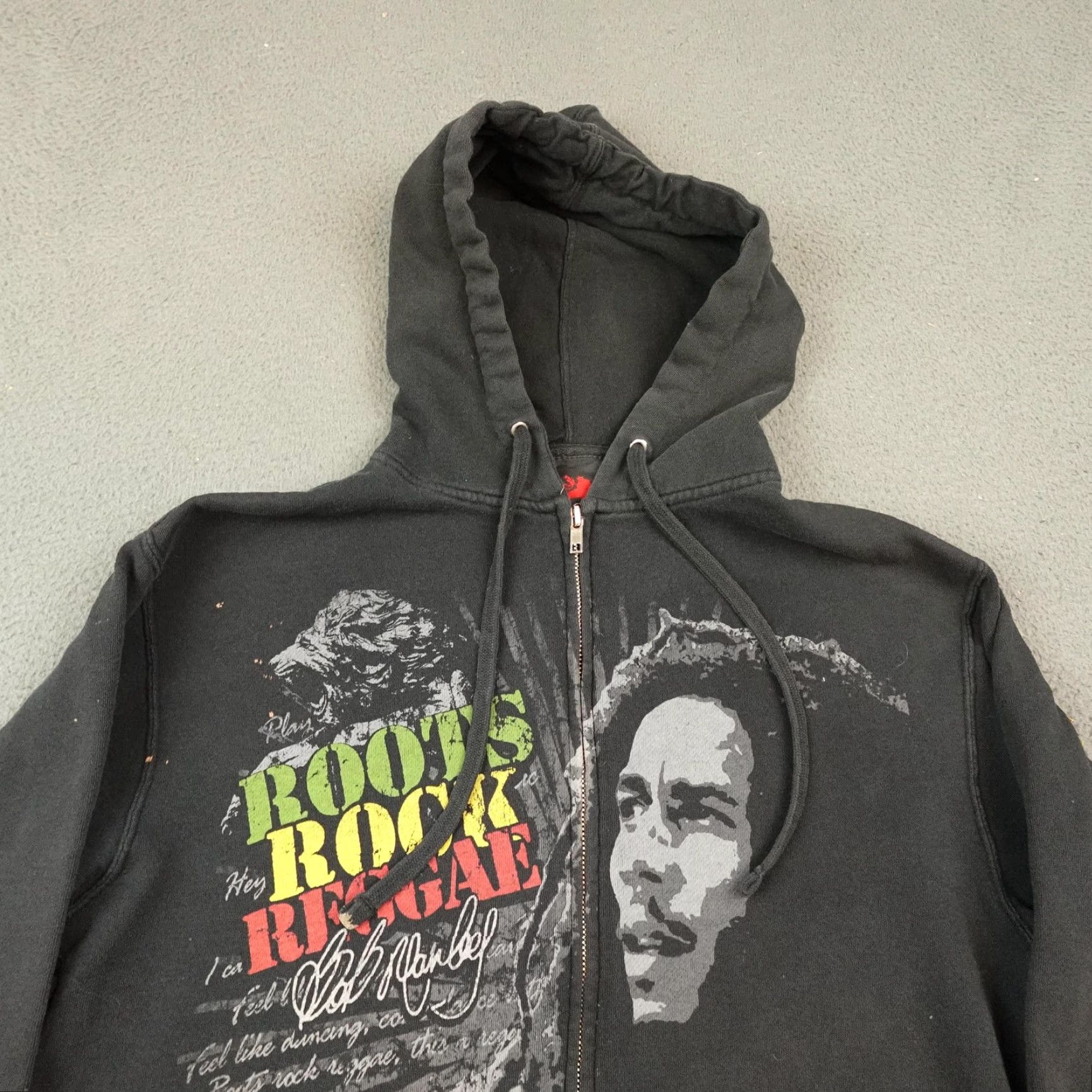 Vintage VINTAGE Bob Marley Roots Rock Reggae Hoodie Mens M Black Full Zip Graphic Zion Size US M / EU 48-50 / 2 - 5 Thumbnail