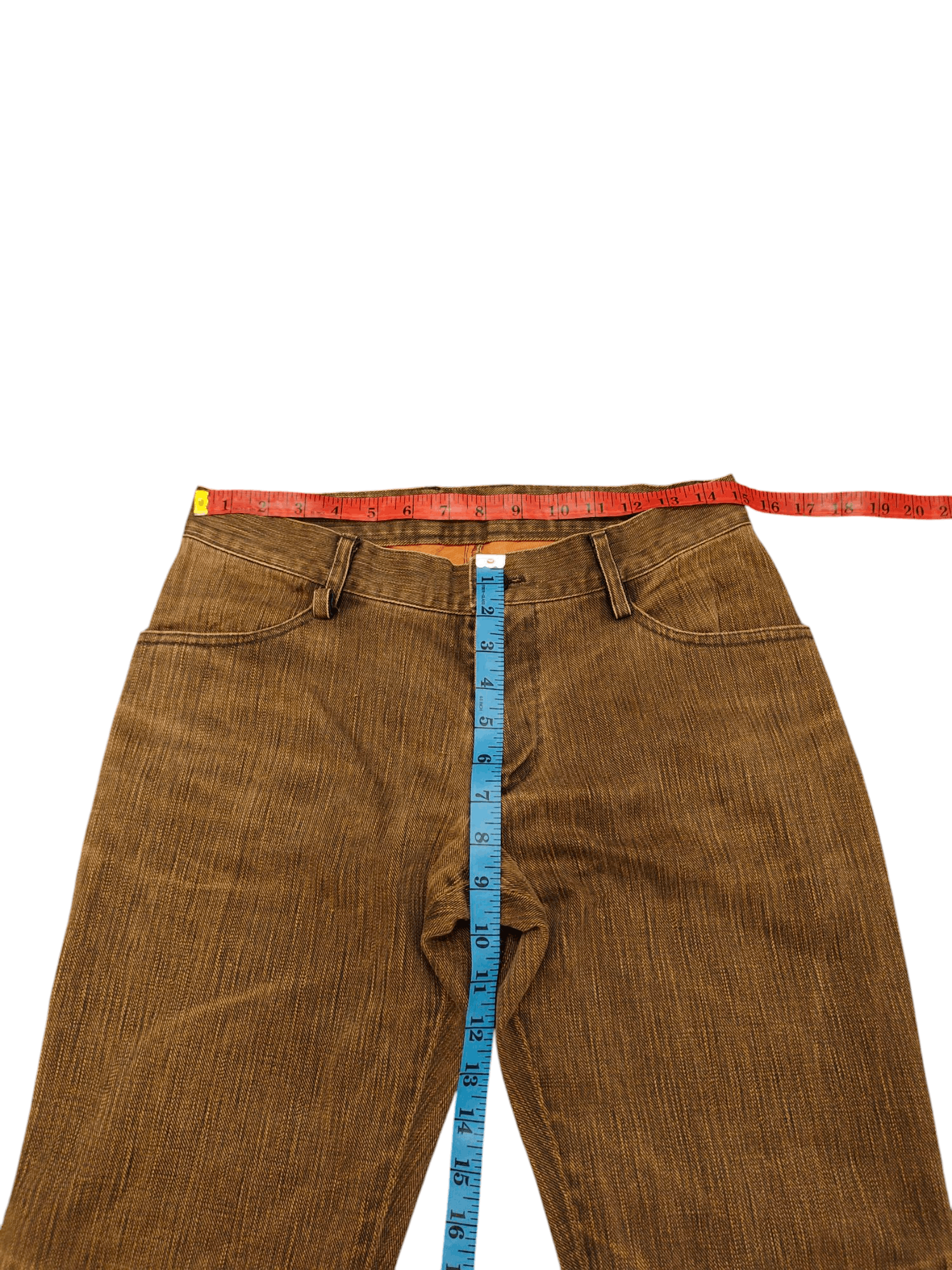 If Six Was Nine Flare Jeans Hodinova Japan Brown Orange Denim Bootcut Lgb Size US 30 / EU 46 - 17 Thumbnail