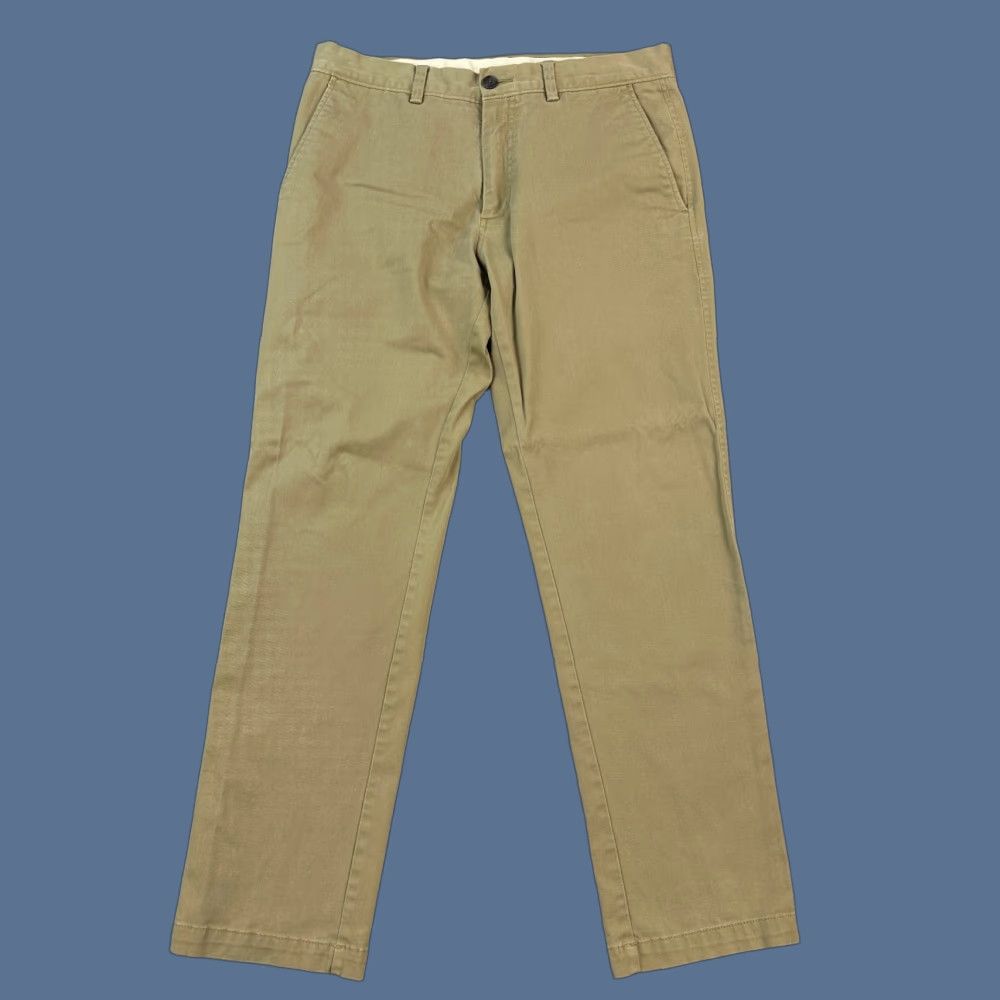 Kenneth Cole Kenneth Cole Reaction Pants Mens 33x30 Khaki Slim Fit Chino Flat Front Stretch - Regular 33x30 - Beige, Cotton Polyester Spandex - Logo, Preppy - Mens Size US 33 - 1 Thumbnail