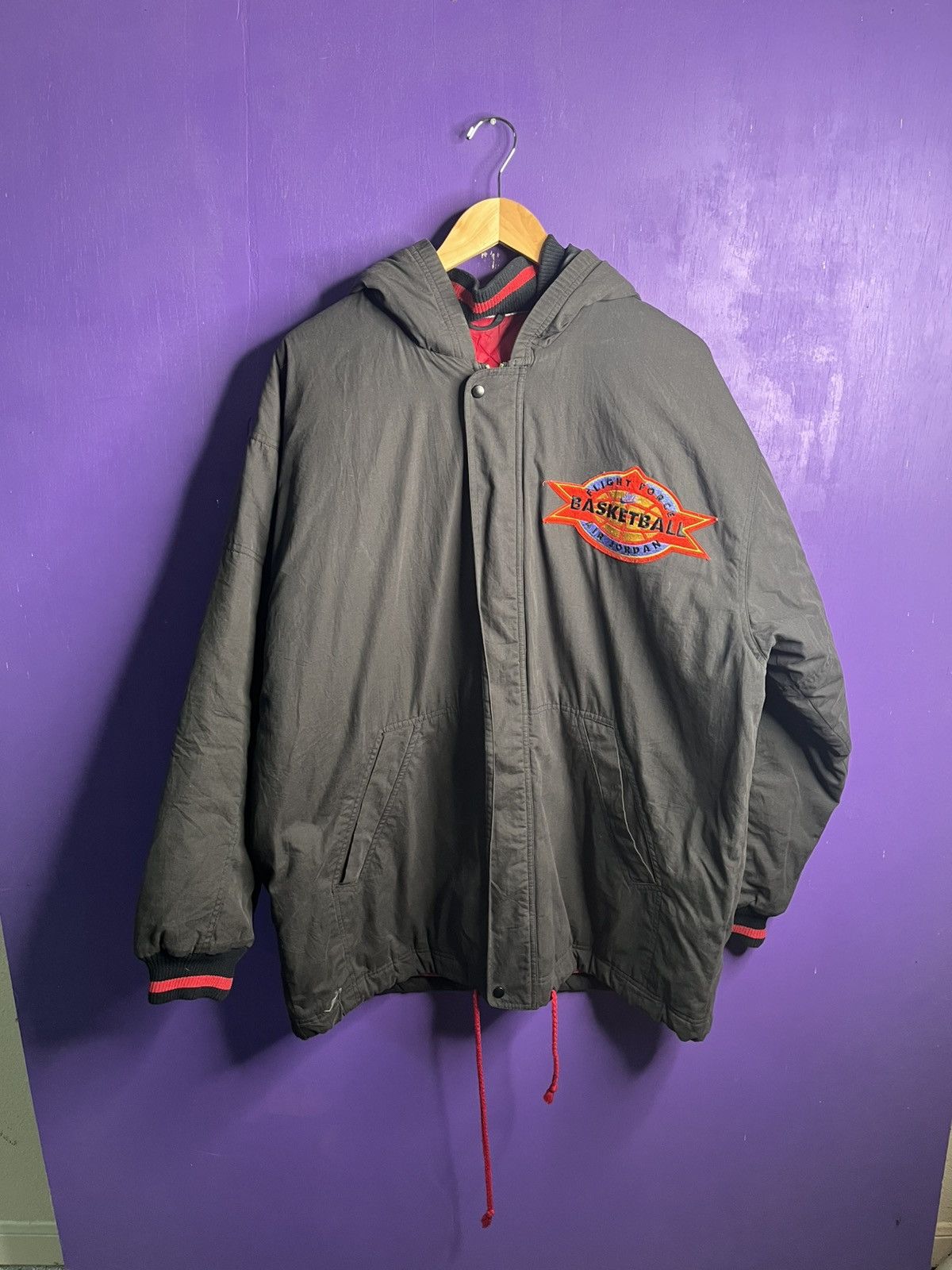 Nike × Vintage Vintage 90s Nike flight force faded puffer jacket Size US XXL / EU 58 / 5 - 1 Thumbnail