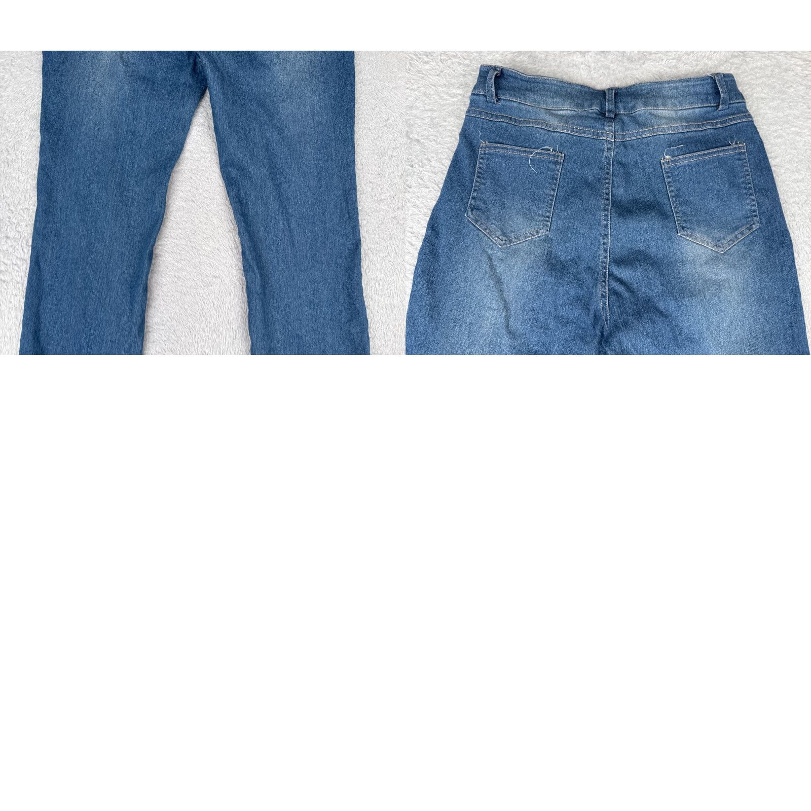 Vintage Unbranded Jeans Women 25 Blue Denim Bootcut High Rise Cotton Zip Fly Whiskers 25x27 Size 42" / US 20 - 10 Thumbnail