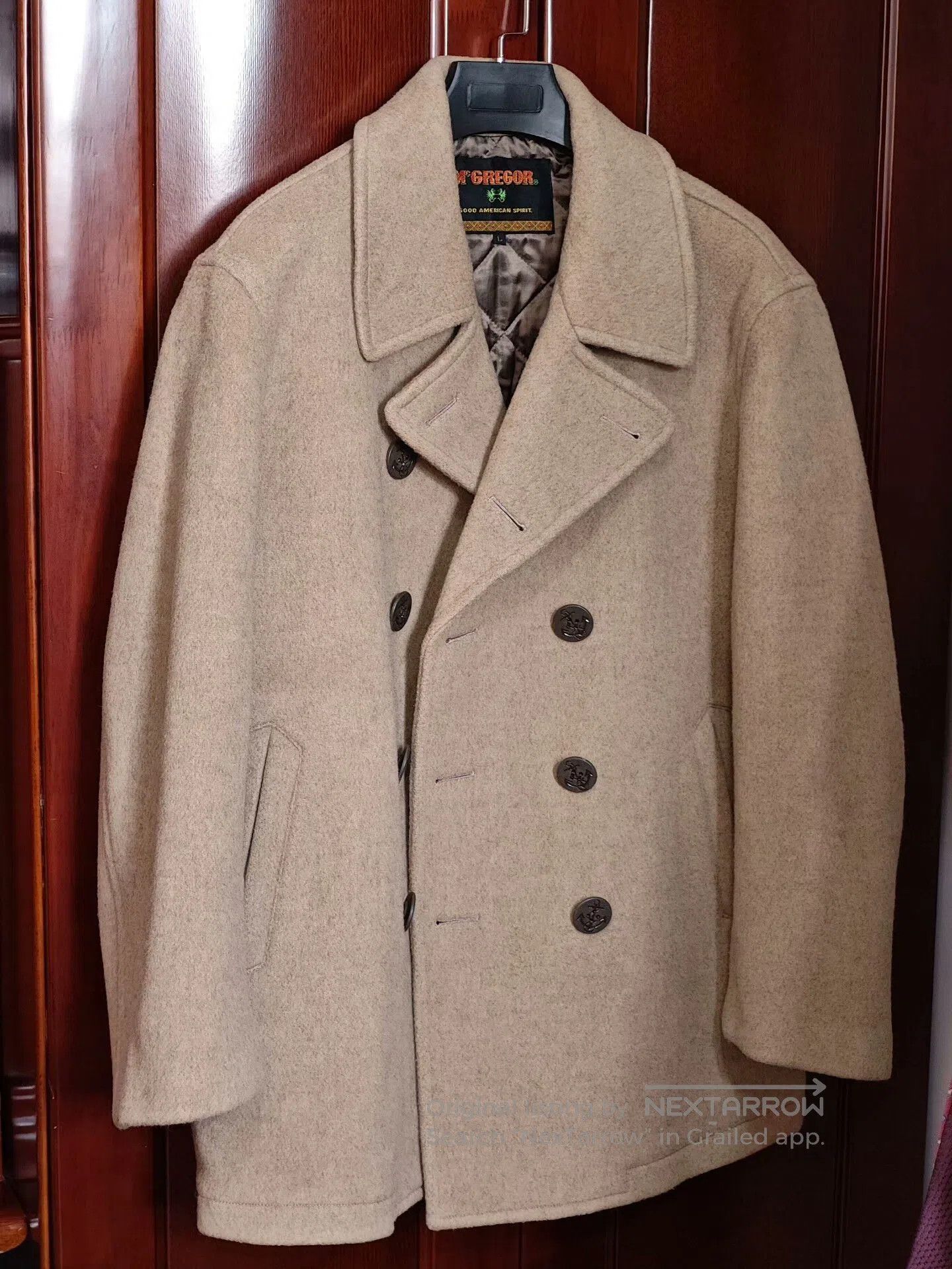 McGregor McGregor Wool Peacoat in Beige. Size US L / EU 52-54 / 3 - 1 Thumbnail