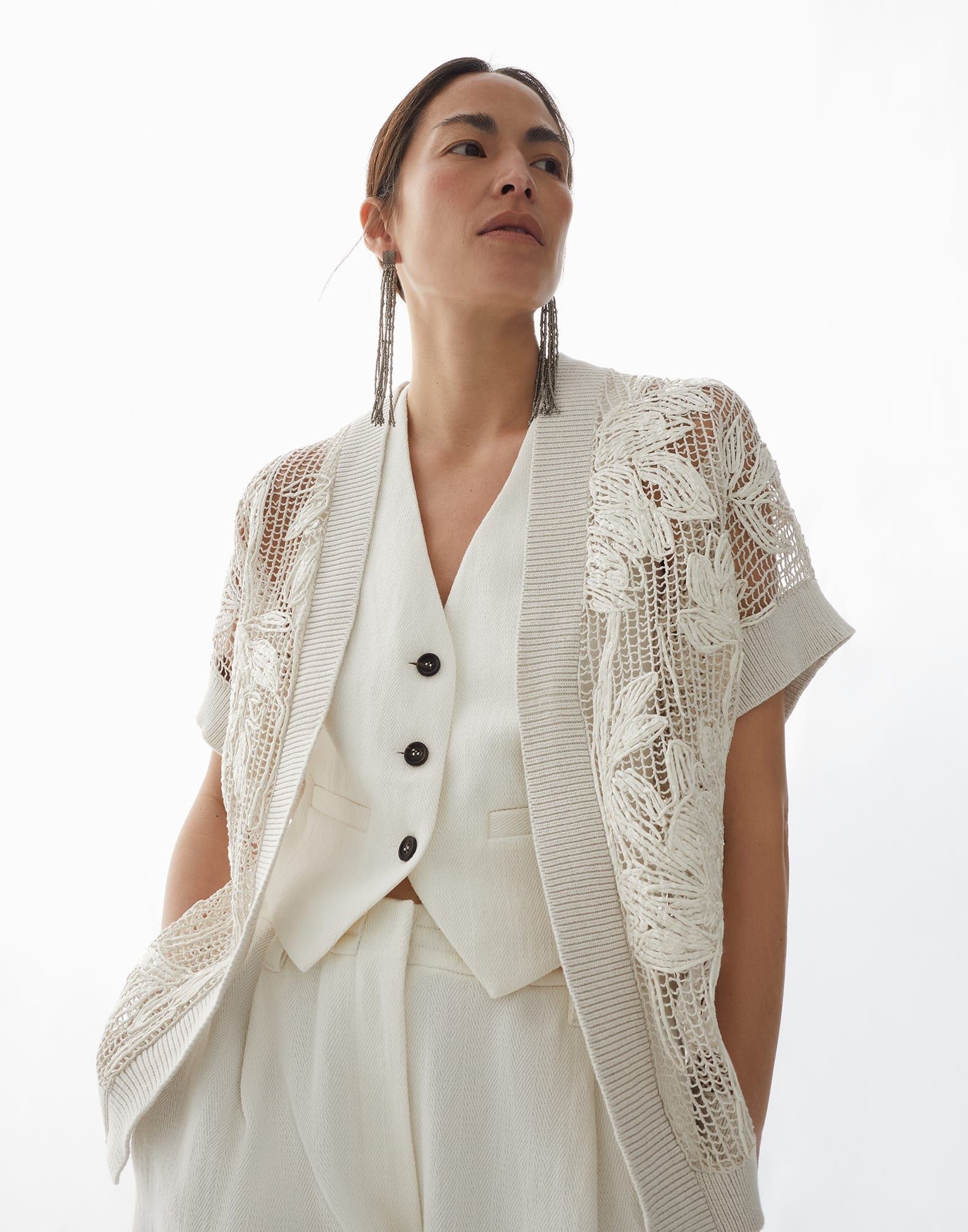 Brunello Cucinelli o1w1db10825 Cardigan in Medium Beige Size S / US 4 / IT 40 - 3 Thumbnail