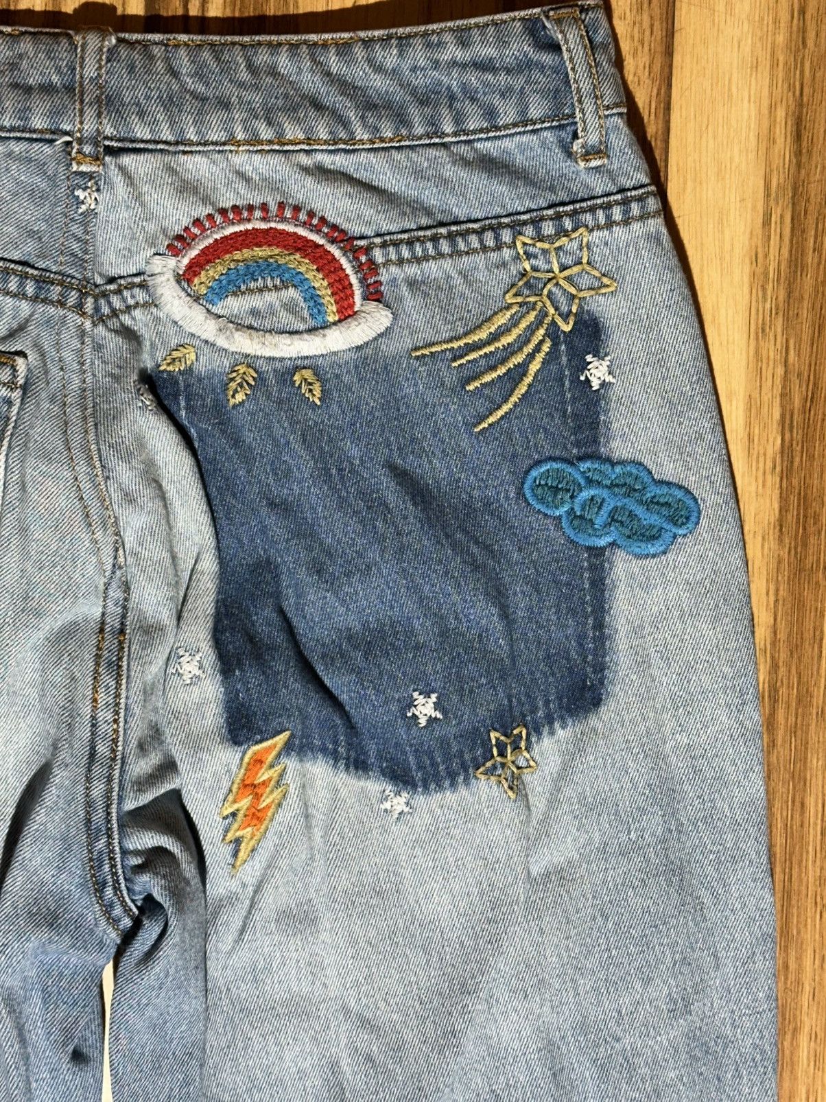 Forever 21 Alien Embroidered Blue Jeans with Patches By Forever 21 Size 34" / US 12 / IT 48 - 11 Thumbnail