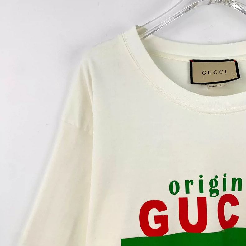 Gucci Gucci White logo printed round-neck cotton short-sleeved T- Size US XL / EU 56 / 4 - 3 Thumbnail