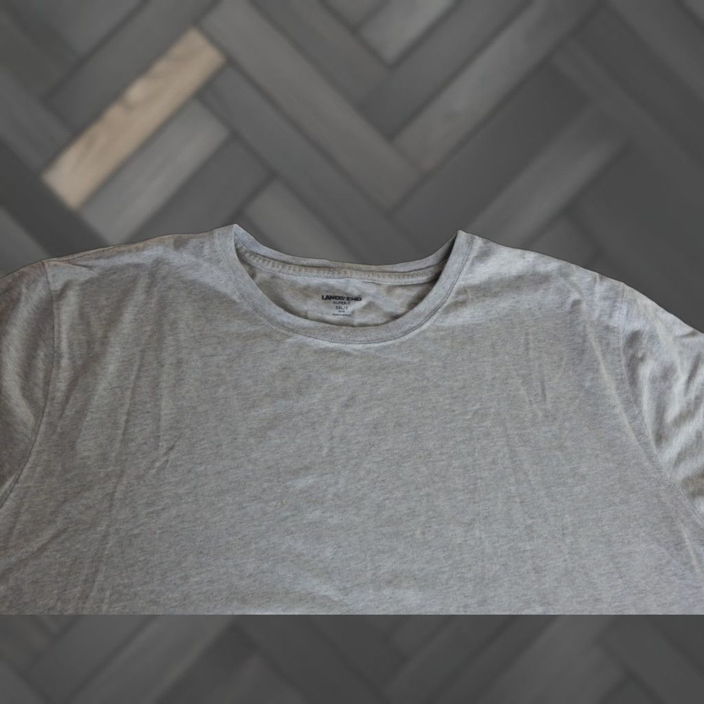 Lands' End VINTAGE Lands' End Men’s T-Shirt Big & Tall Adult 3XLT Gray Cotton Short Sleeve Size US XXL / EU 58 / 5 - 1 Thumbnail