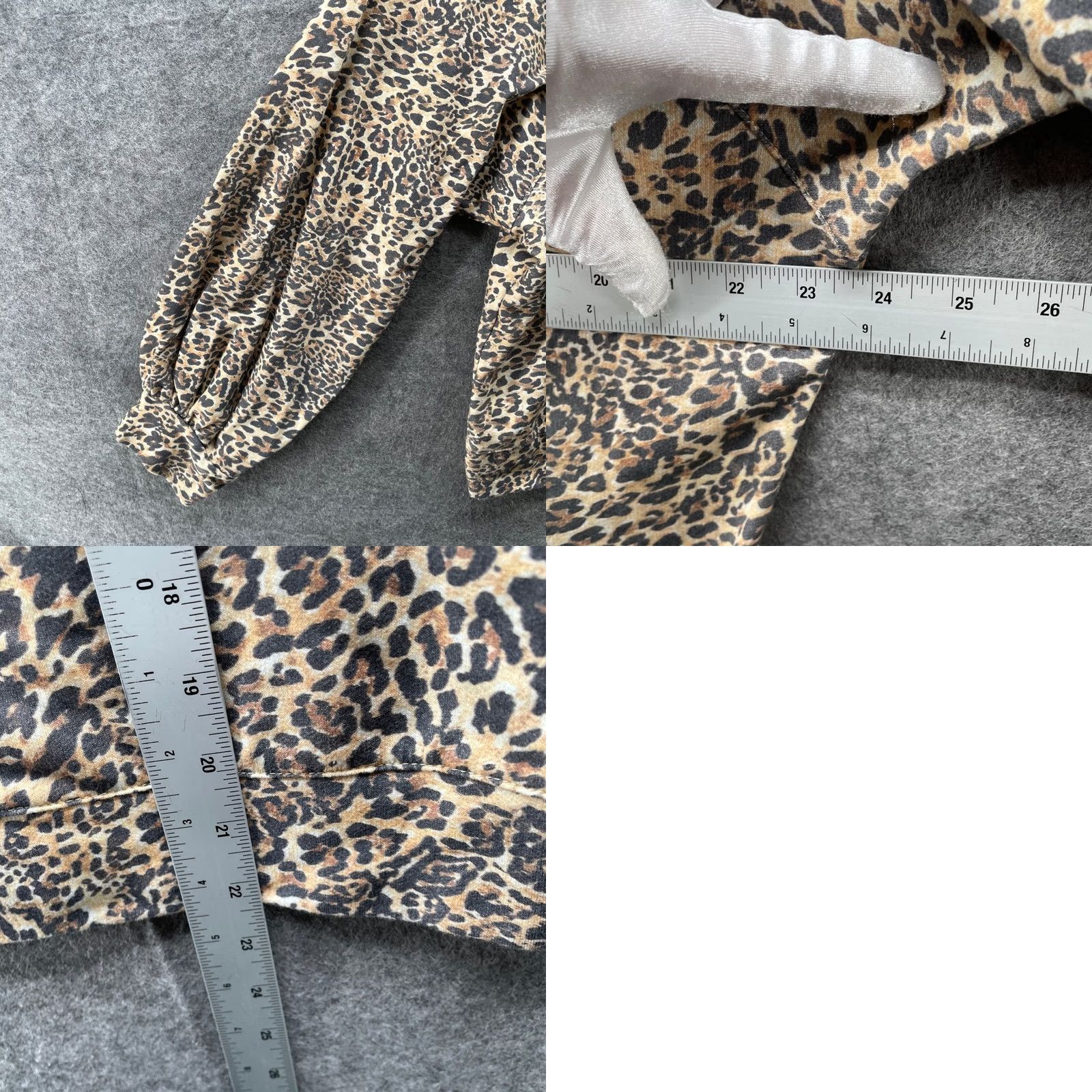 Vintage Kosiuko Sweatshirt Leopard Print Womens XL Ballon Sleeve Boat Neck Beige Size XL / US 12-14 / IT 48-50 - 8 Thumbnail