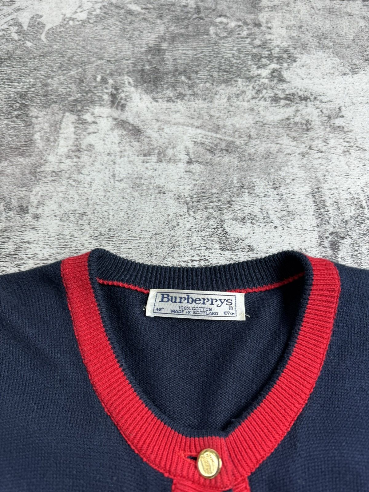 Burberry Burberrys 42 Blue Knited Cardigan Pocket Sweater Pullover Size US XL / EU 56 / 4 - 8 Thumbnail