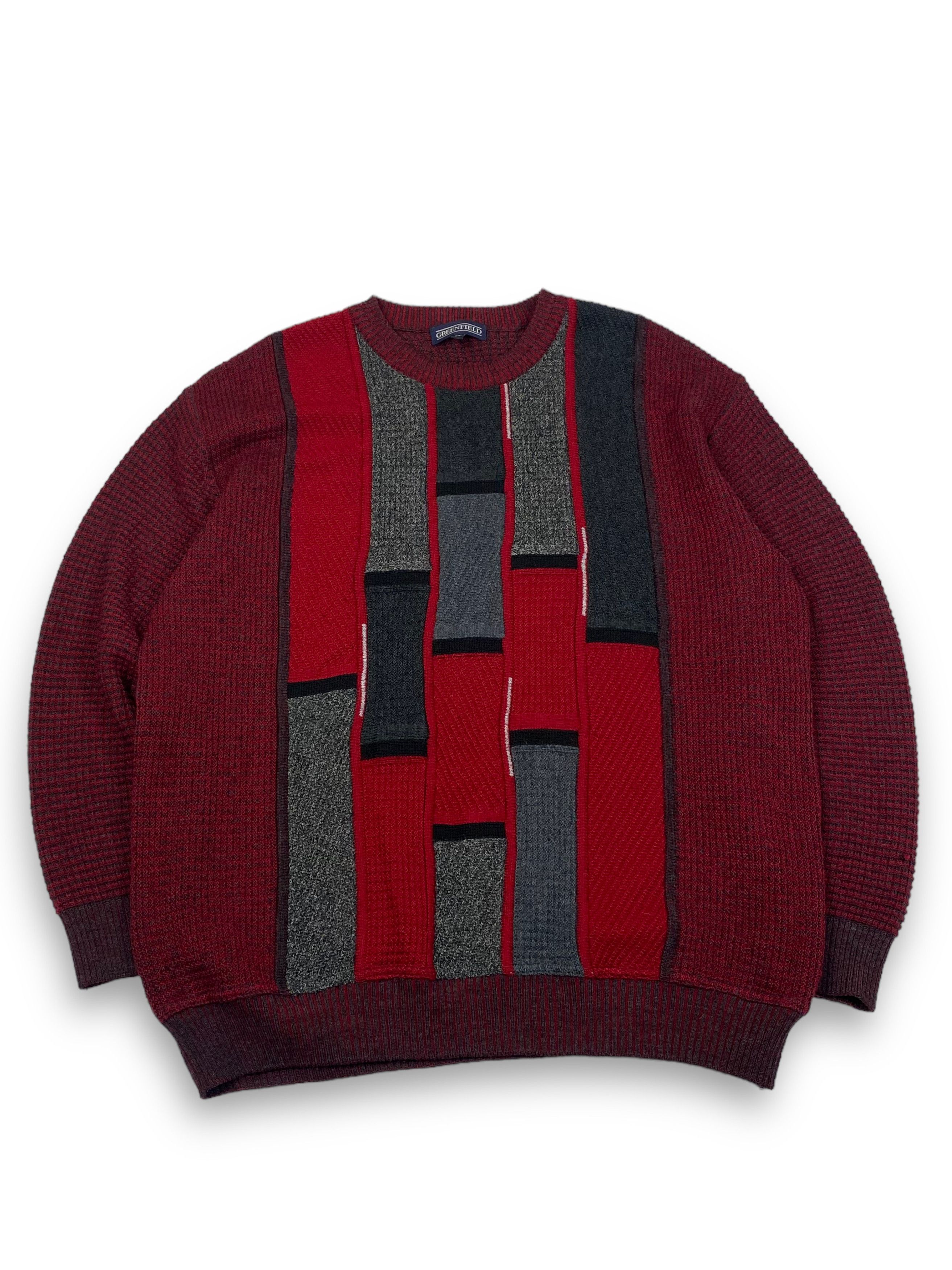 Vintage Vintage GREENFIELD Crimson Knitted Carpet Print Sweater M637 Size US L / EU 52-54 / 3 - 1 Thumbnail