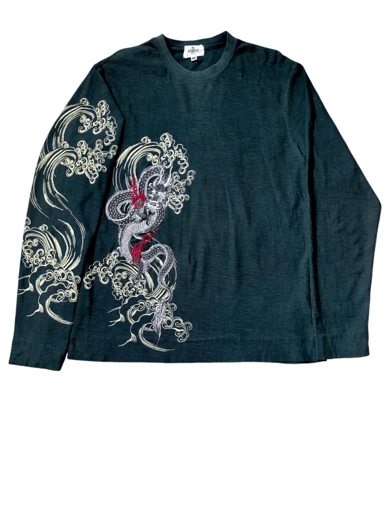 Japanese Brand Karakuri Tamashi Embroidered Dragon Long sleeve tee Size US L / EU 52-54 / 3 - 1 Thumbnail