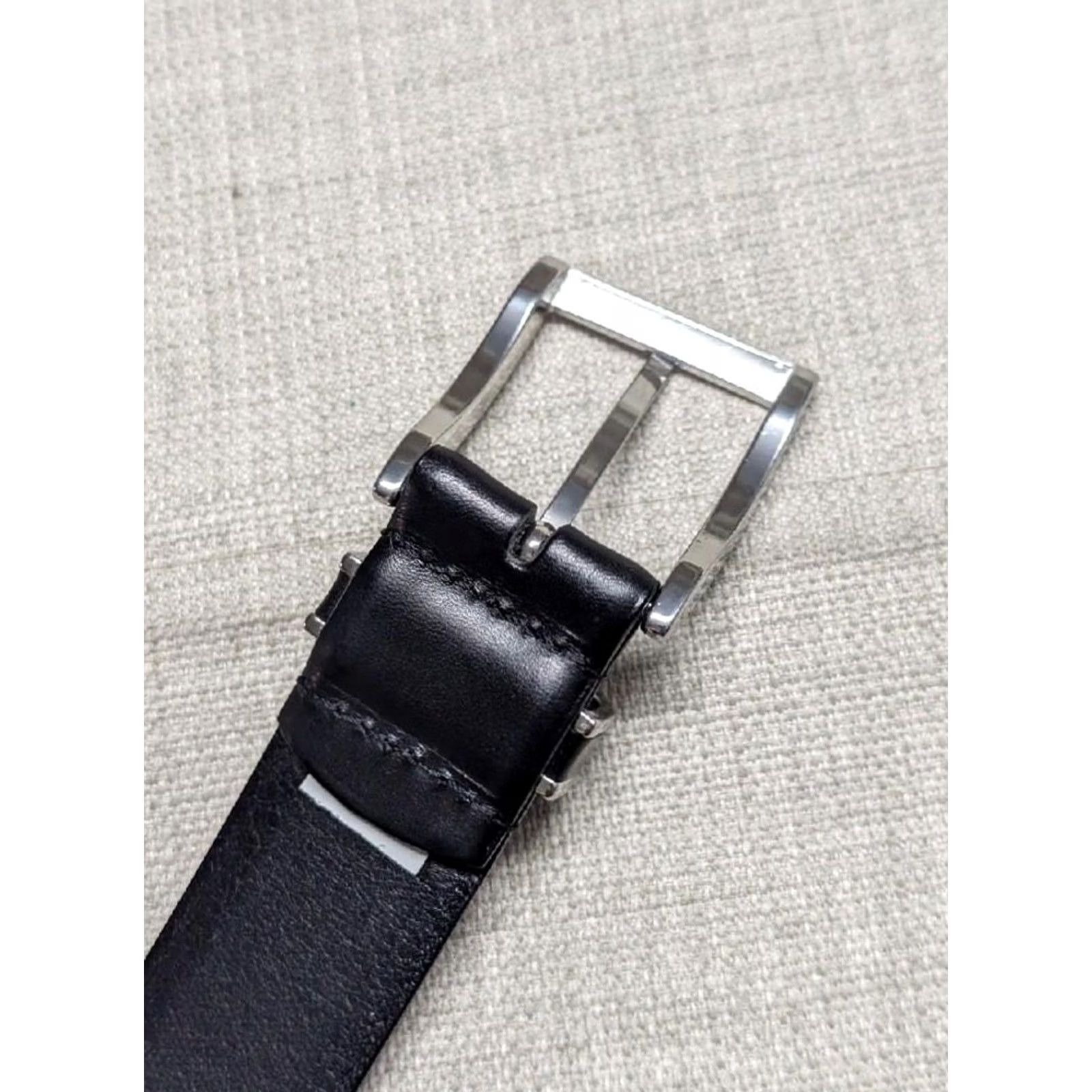 Nordstrom VINTAGE Nordstrom black leather 44 dress belt Men Size 44 - 4 Thumbnail