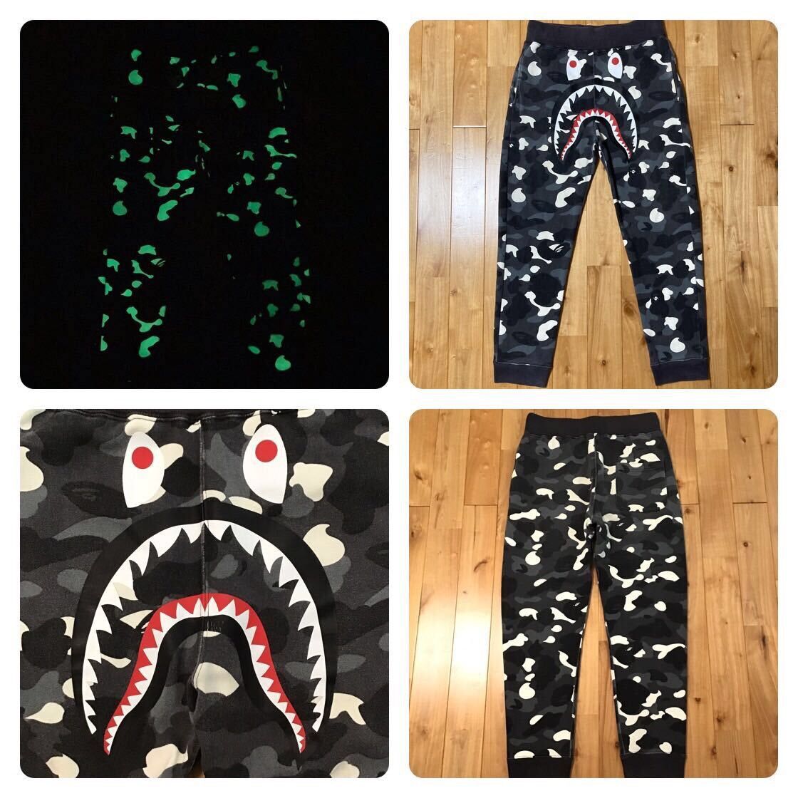💫Glow in the dark💫 BAPE City camo shark sweat pants ★size S