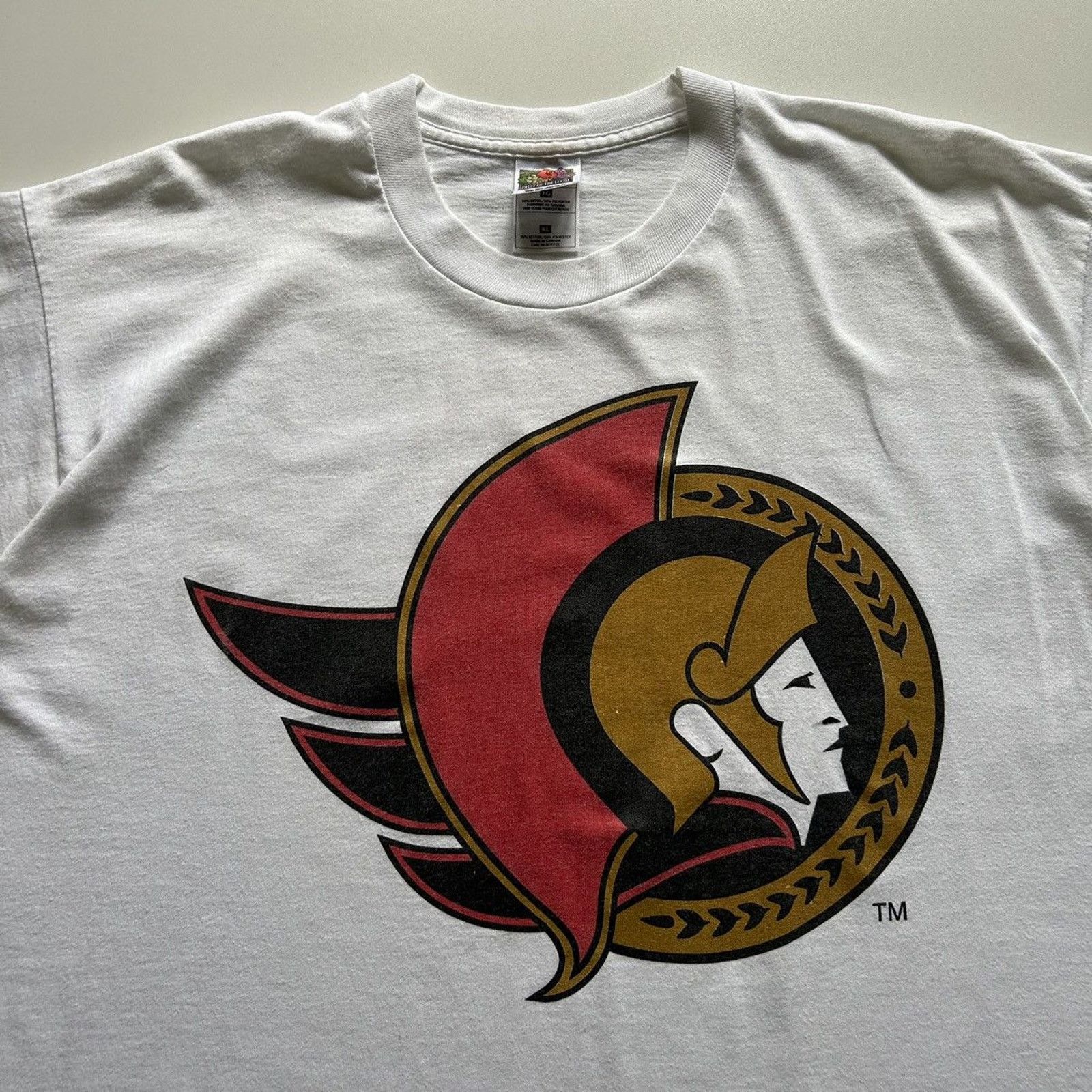 Fruit Of The Loom × NHL × Vintage Vintage 90s Ottawa Senators NHL Logo T Shirt XL Rare White Size US XL / EU 56 / 4 - 2 Thumbnail