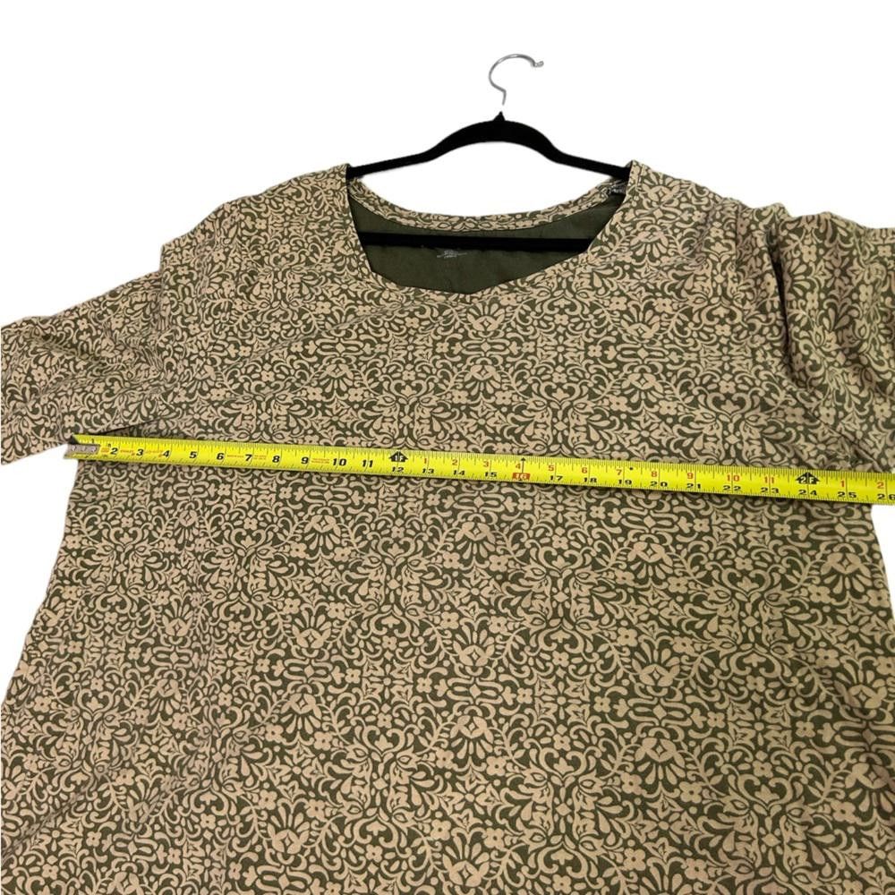 Designer Catherines l Green Beige Floral Top 2X Size XXL / US 16-18 / IT 52-54 - 5 Thumbnail