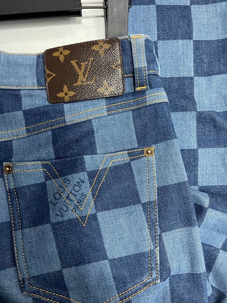 Louis Vuitton Louis Vuitton Checkerboard Denim Pants Size 34 -2505 Size 32" / US 10 / IT 46 - 5 Thumbnail