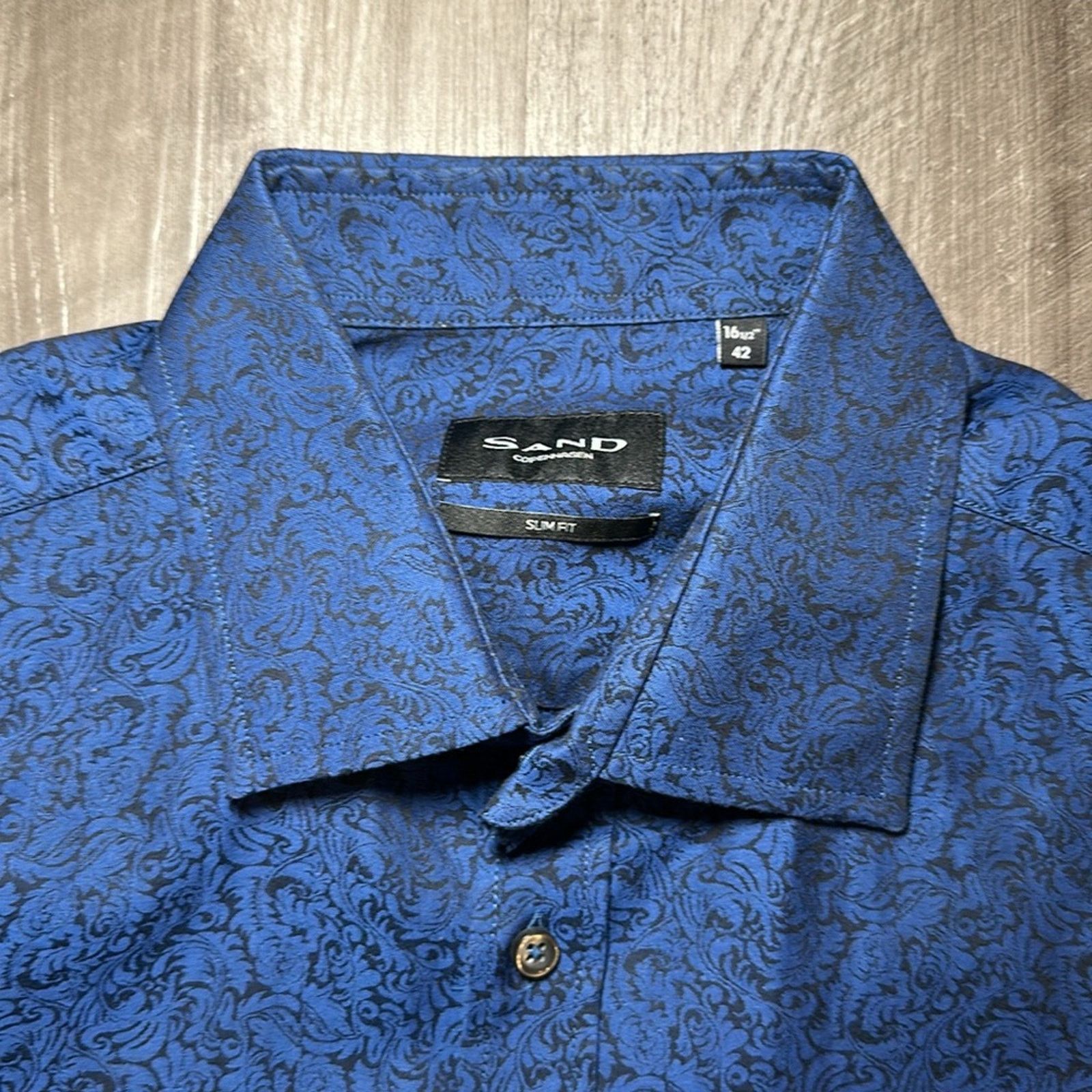 SAND Sand Slim Fit Long Sleeve Button Down 16.5 42 (Large) Size US L / EU 52-54 / 3 - 5 Thumbnail