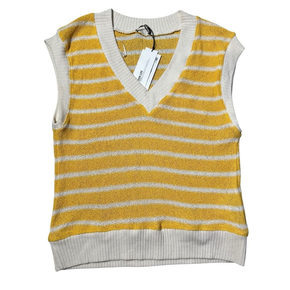 Zara NWT New Zara Yellow White Striped Knit Top Size S Size S / US 4 / IT 40 - 7 Thumbnail