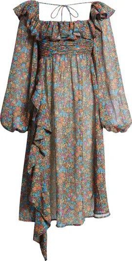 For Love & Lemons For love and Lemons Brittany Floral Print Long Sleeve Dress Size XS / US 0-2 / IT 36-38 - 3 Thumbnail