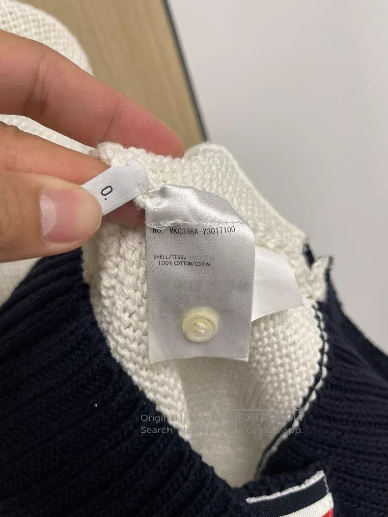 Thom Browne Thom Browne Knit Cardigan in Beige, Black, and White Size US XS / EU 42 / 0 - 4 Thumbnail