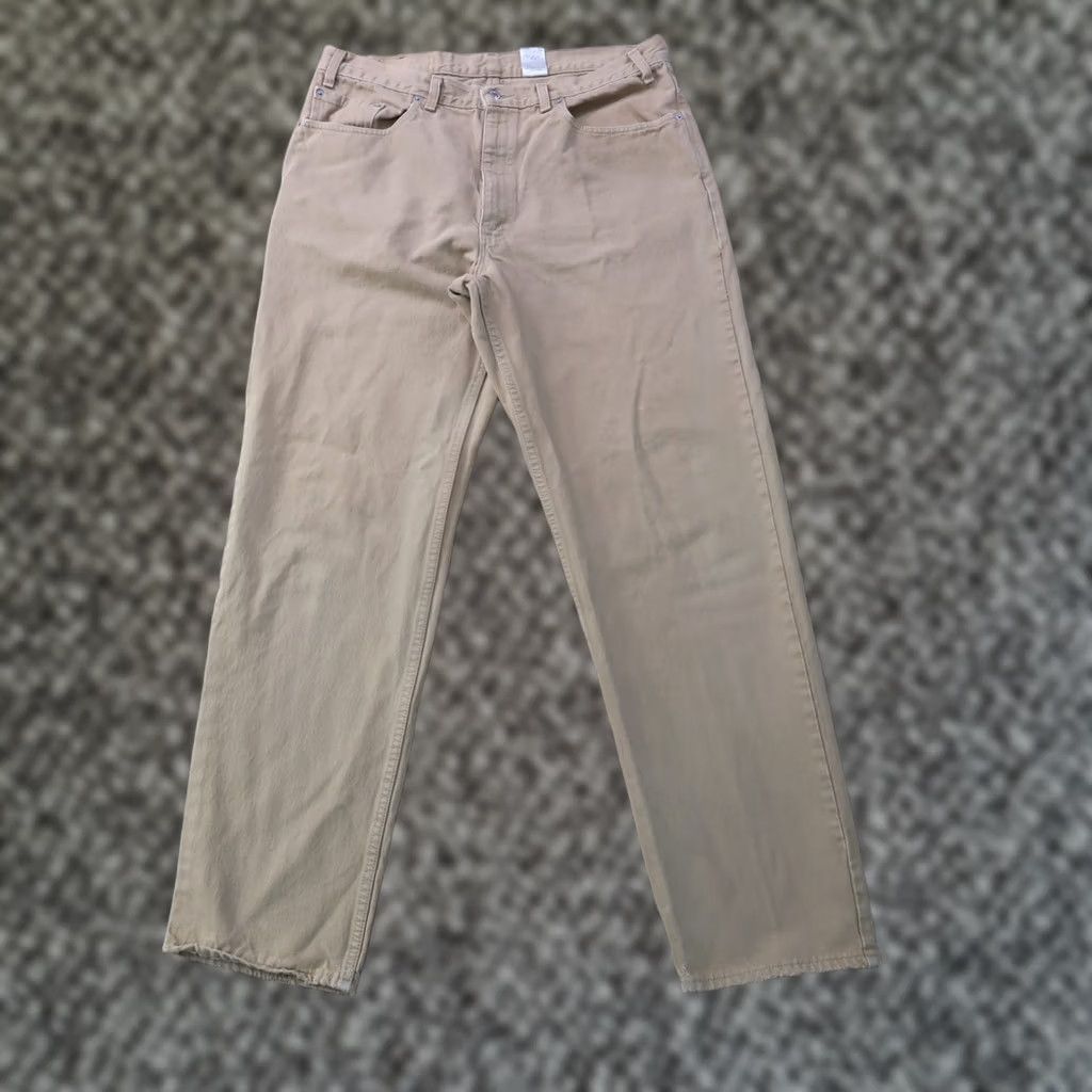 Levi's VINTAGE Levi's 550 Jeans Men 38x34 Beige Denim Made in USA Relaxed Straight 5-Pocket Belt Loops Zipper Vintage Mens Jeans Size US 38 / EU 54 - 1 Thumbnail