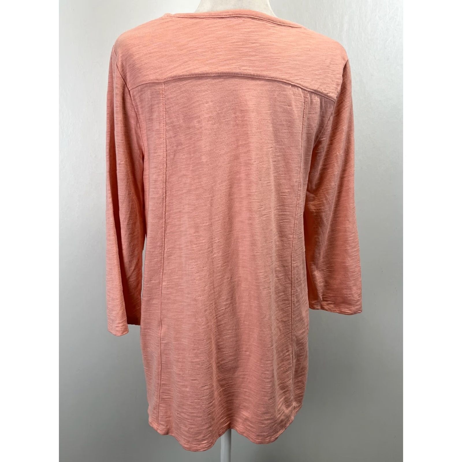 Vintage CHICOS The Ultimate Tee Tunic Shirt Shirt Women's M Pink 3/4 Sleeve Scoop Neck Casual Tunic Modern Classic Ladies - Womens Size M / US 6-8 / IT 42-44 - 3 Thumbnail