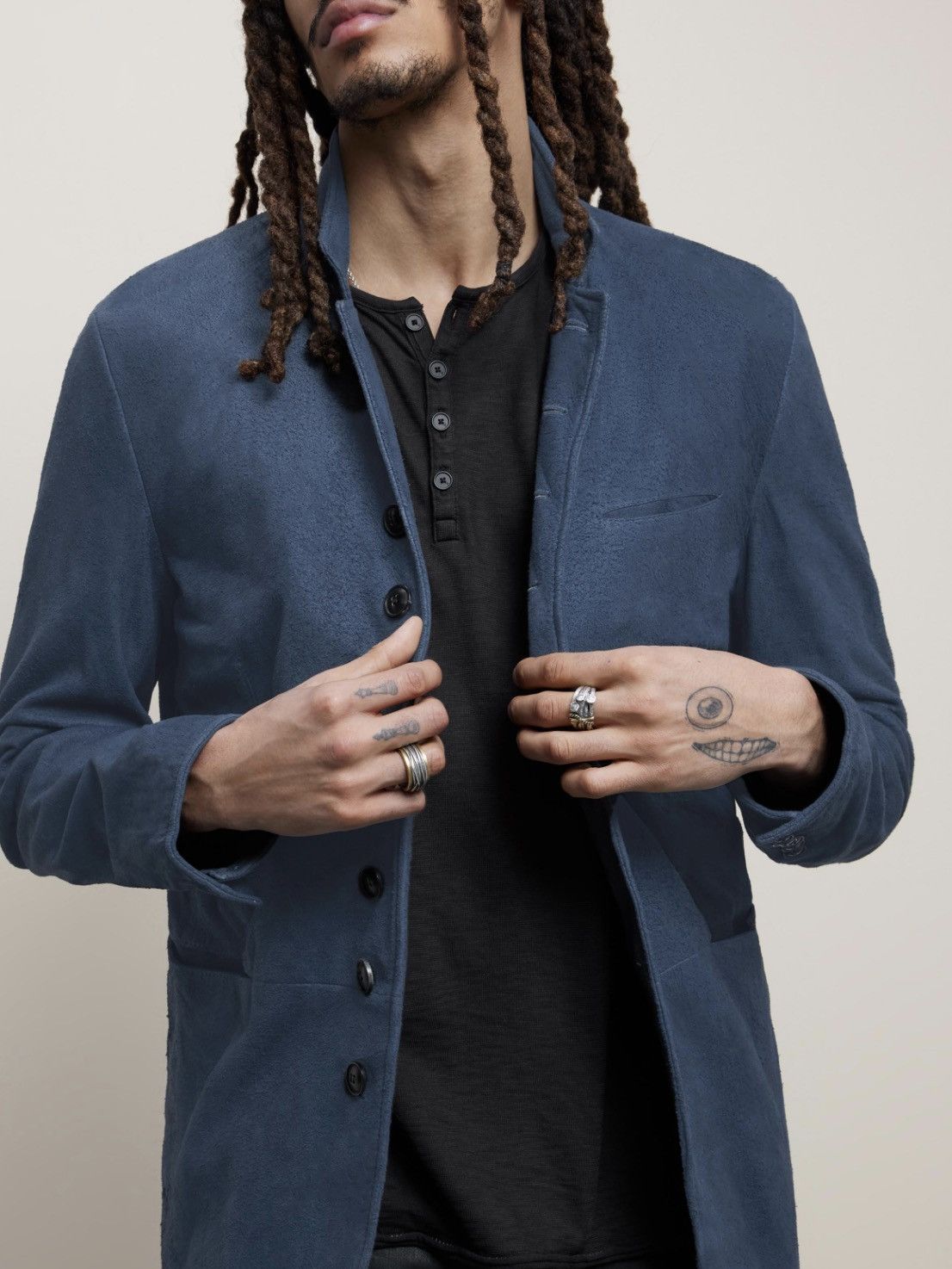 John Varvatos Woodward Multibutton Suede Jacket EU 46 USA 36 Size US S / EU 44-46 / 1 - 3 Thumbnail