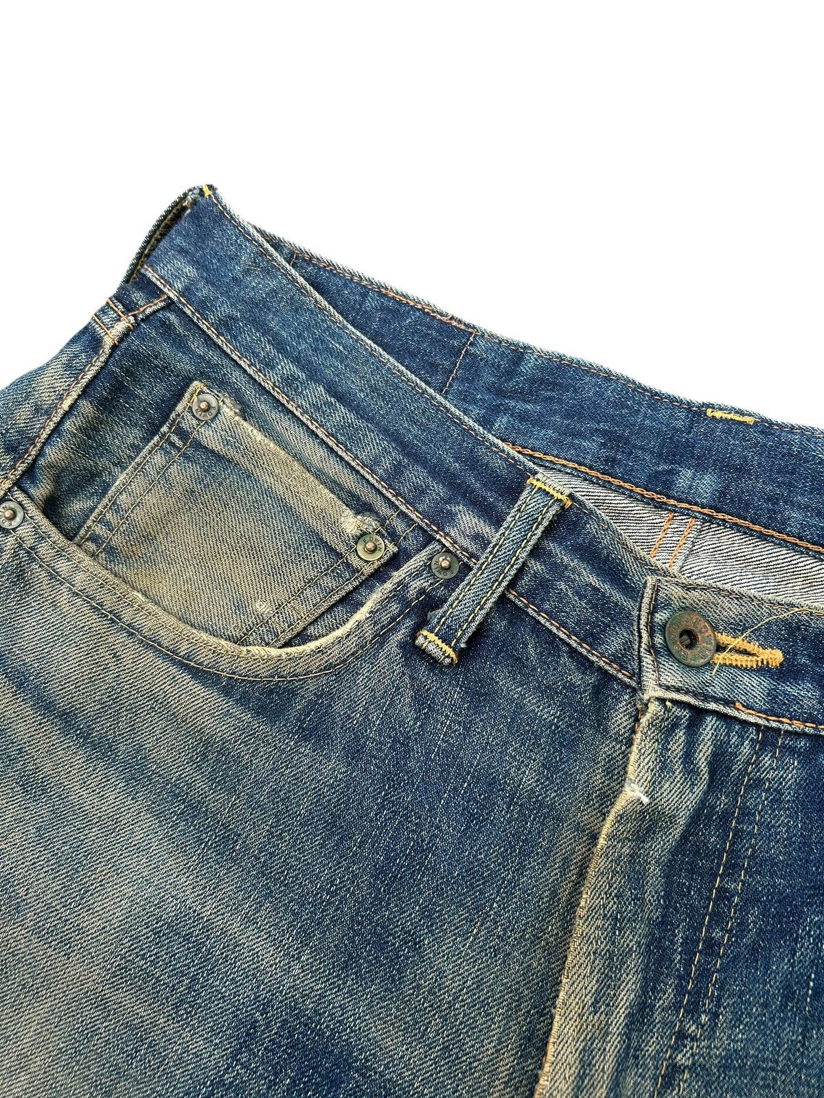 Kapital VINTAGE EDWIN 505X SELVEDGE RUSTY DISTRESSED DENIM JEANS Size US 32 / EU 48 - 5 Thumbnail
