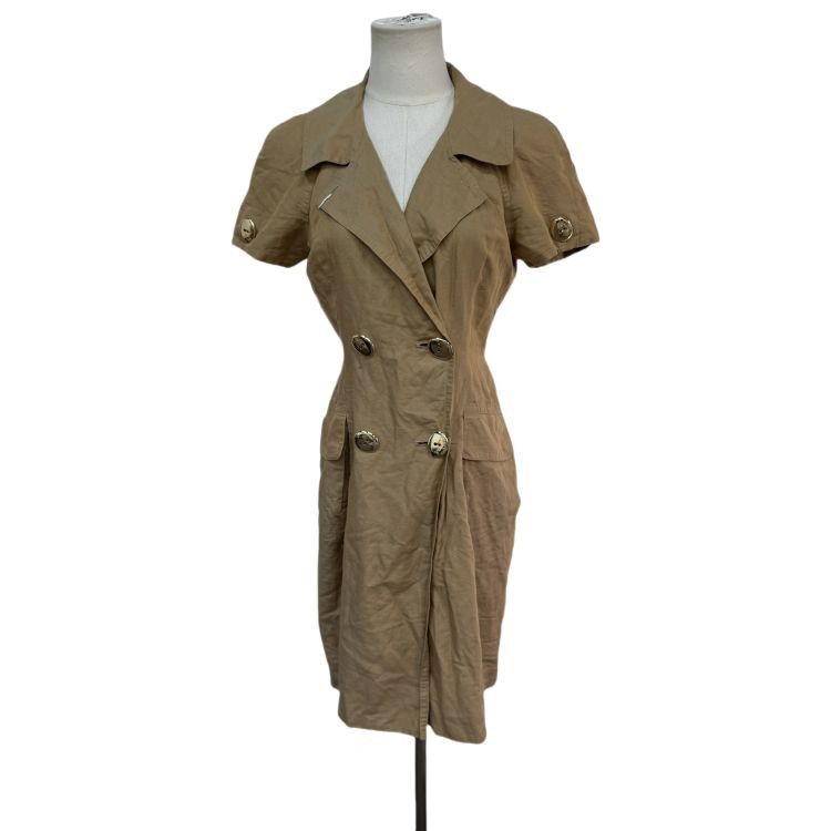Dior Christian Dior Khaki Linen Blend Dress Size M Size M / US 6-8 / IT 42-44 - 1 Thumbnail