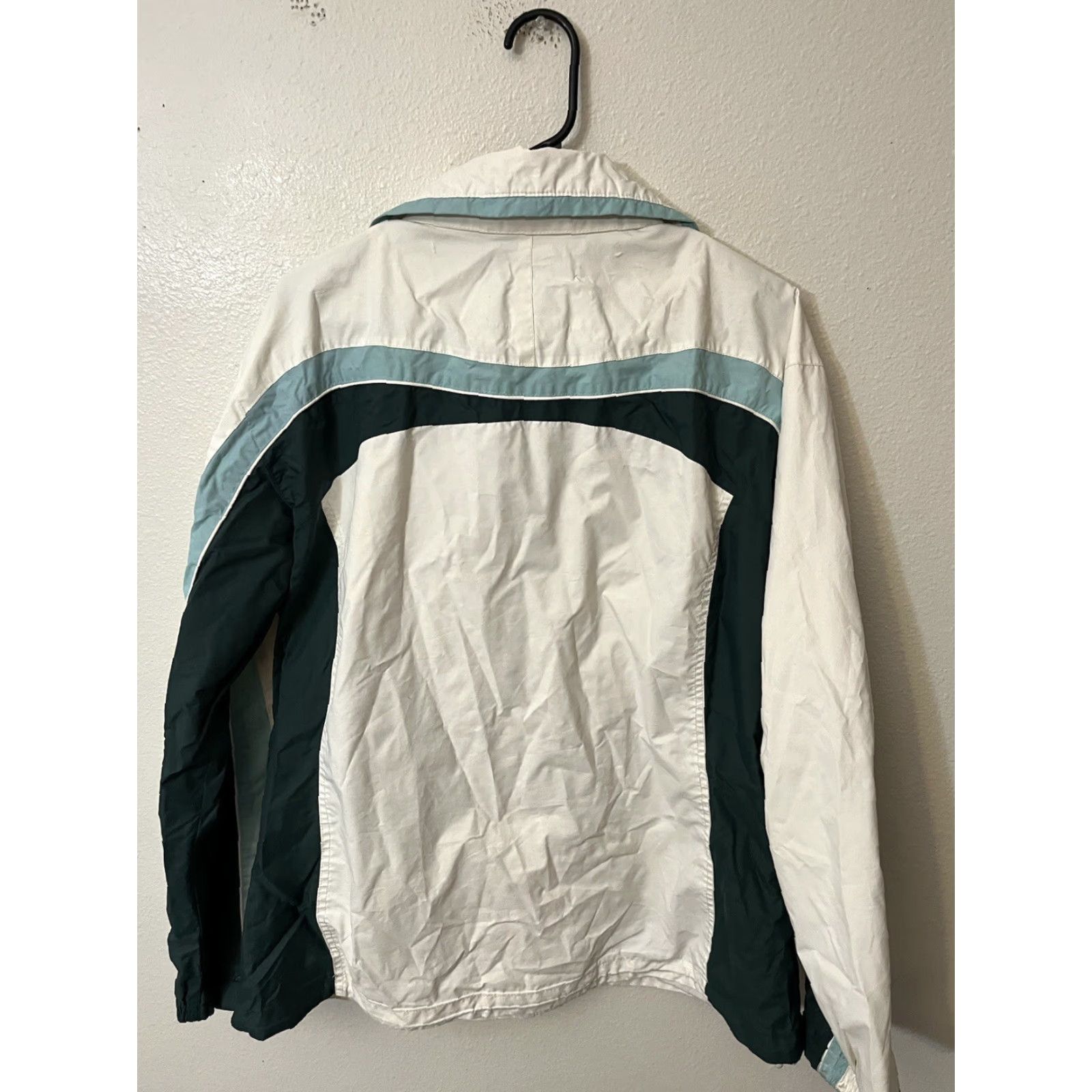 Vintage Columbia Jacket Interchangeable Hooded Womens XL Green White Parka Buttoned? No, keep to original words. Size XL / US 12-14 / IT 48-50 - 3 Thumbnail
