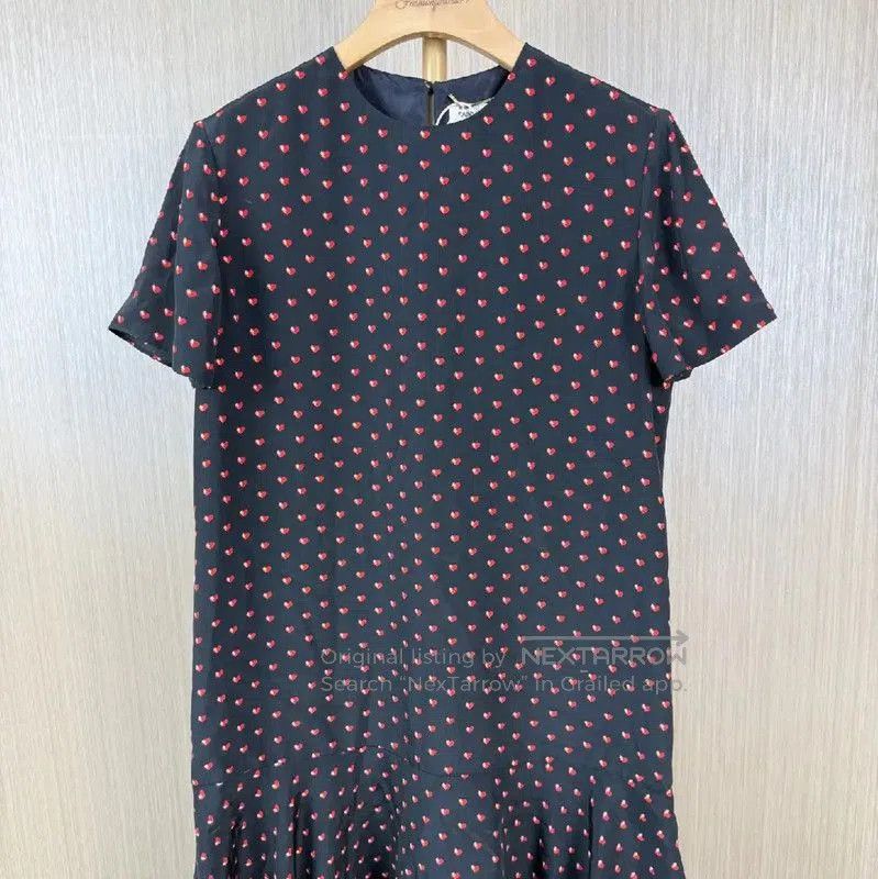 Yves Saint Laurent YSL Black Silk Women's Dress with Heart Print . Size L / US 10 / IT 46 - 1 Thumbnail