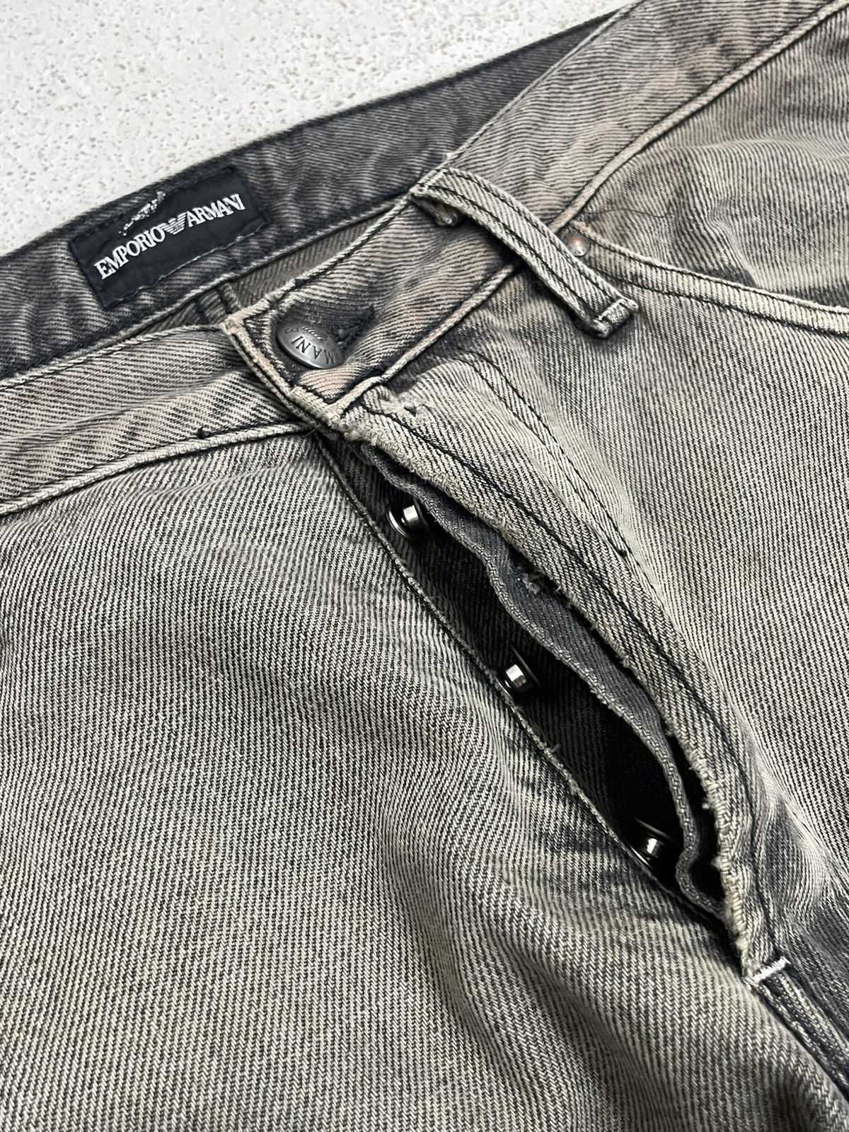 Emporio Armani Emperio Armani Distress Repaired Two Tone Denim Buttonfly Size US 35 - 8 Thumbnail